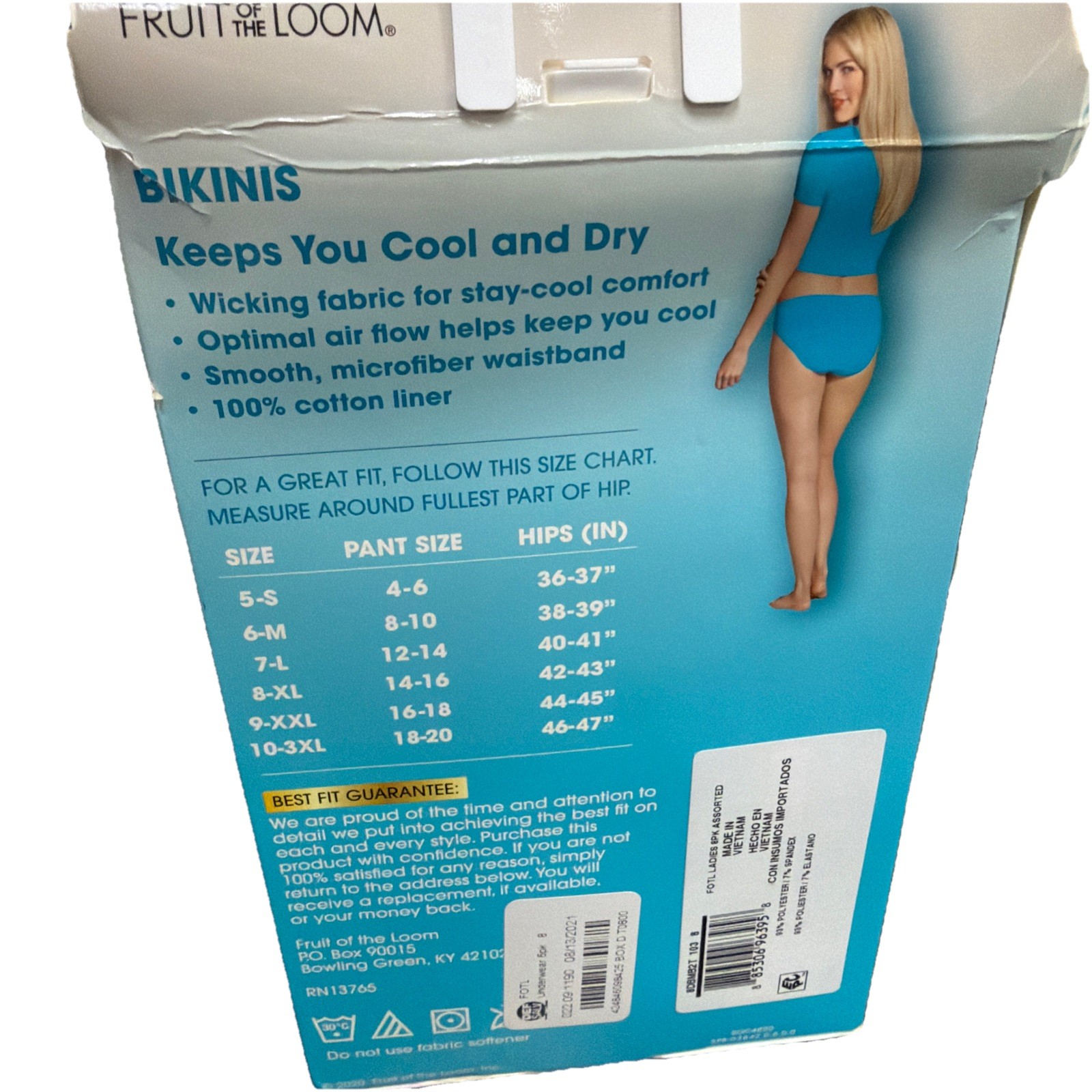 Fruit Of The Loom Bikinis Size 8 XL 6 Bikinis Assorted