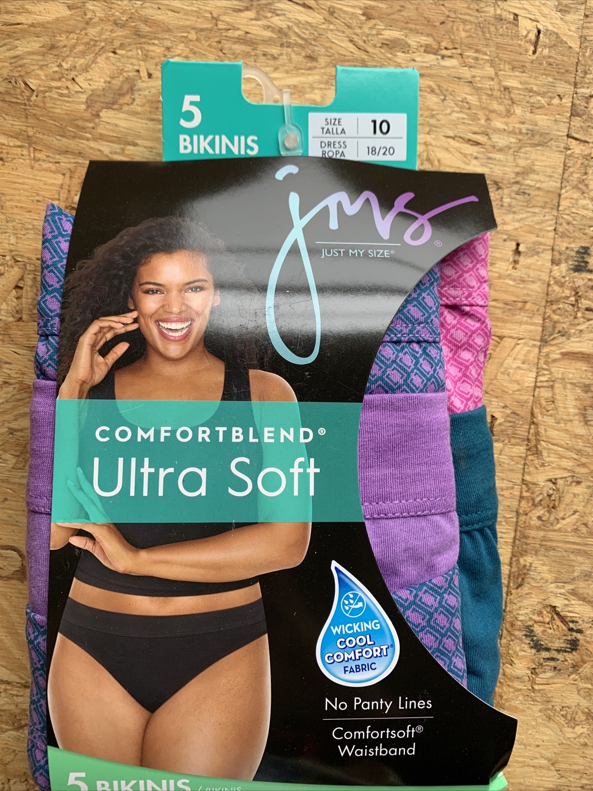 Just My Size Ultra Soft Bikini 5 Panties Womens Size 10 18/20