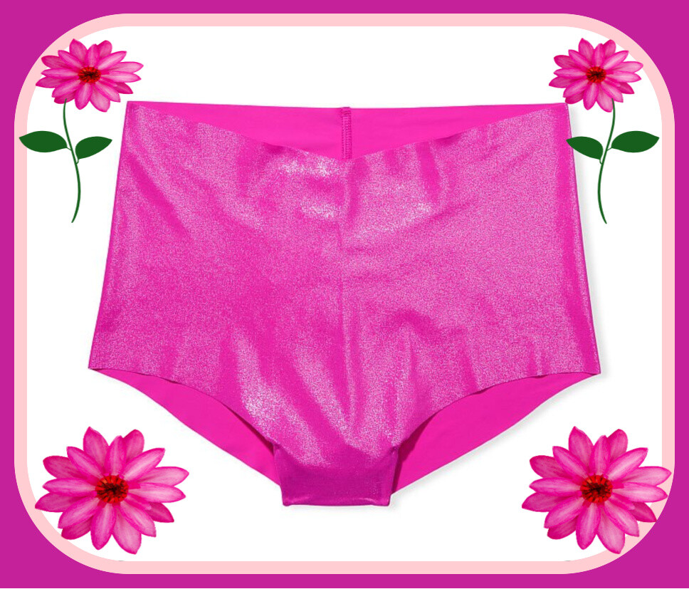 XXL Fuschia SHIMMER NO SHOW Edge Victorias Secret High Waist Midi Brief Pantie