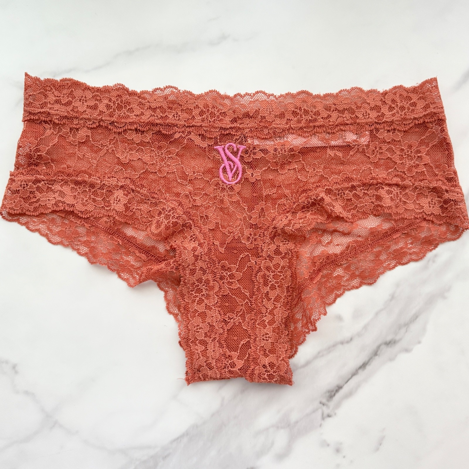 Victoria’s Secret The Lacie Posey Lace Cheeky Panty Gingerbread SZ S/M