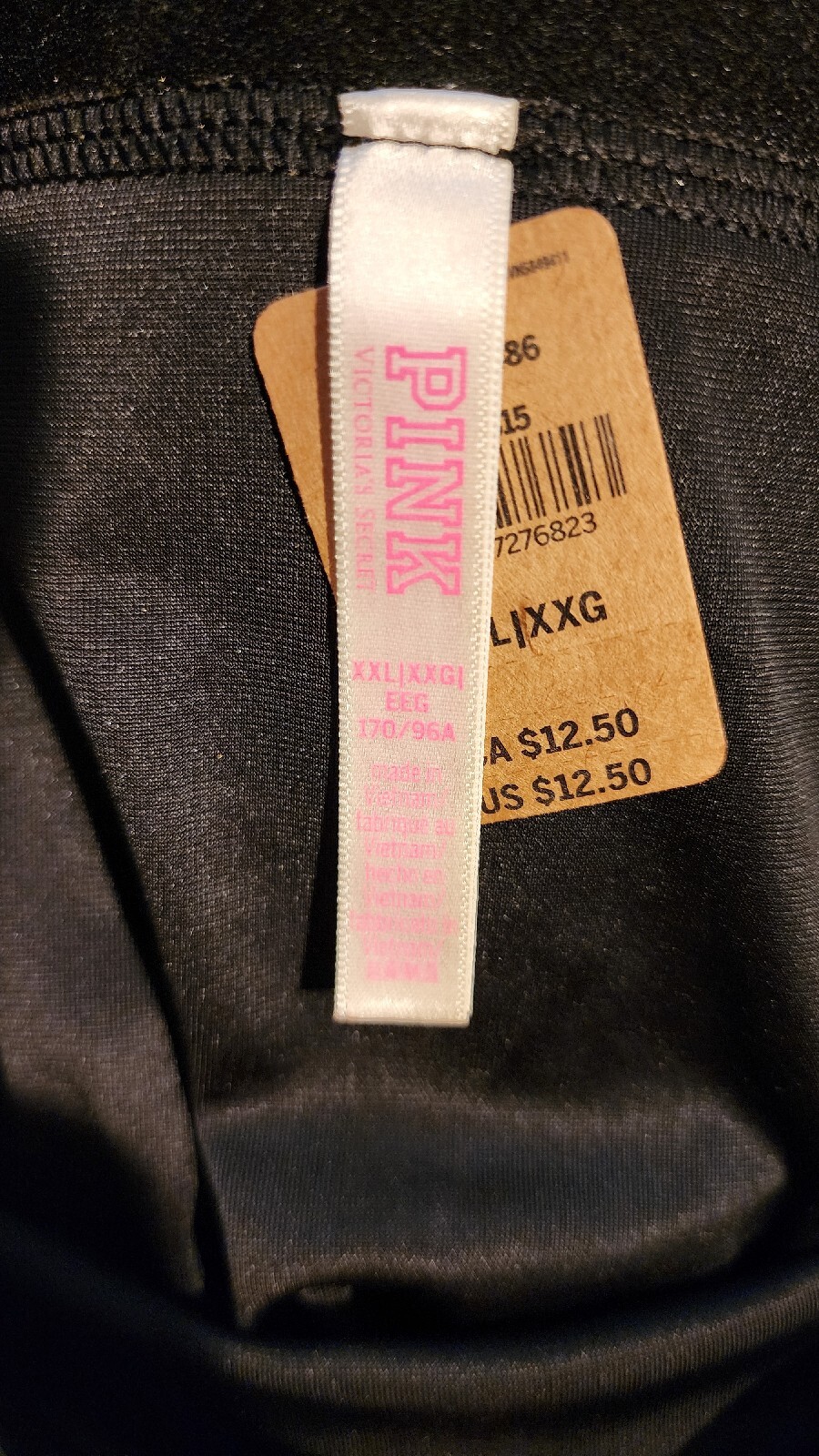 Victoria’s Secret PINK VELVET BOYSHORT THONG,SHORTIE PANTY Black VELOUR 2XL,XL,M