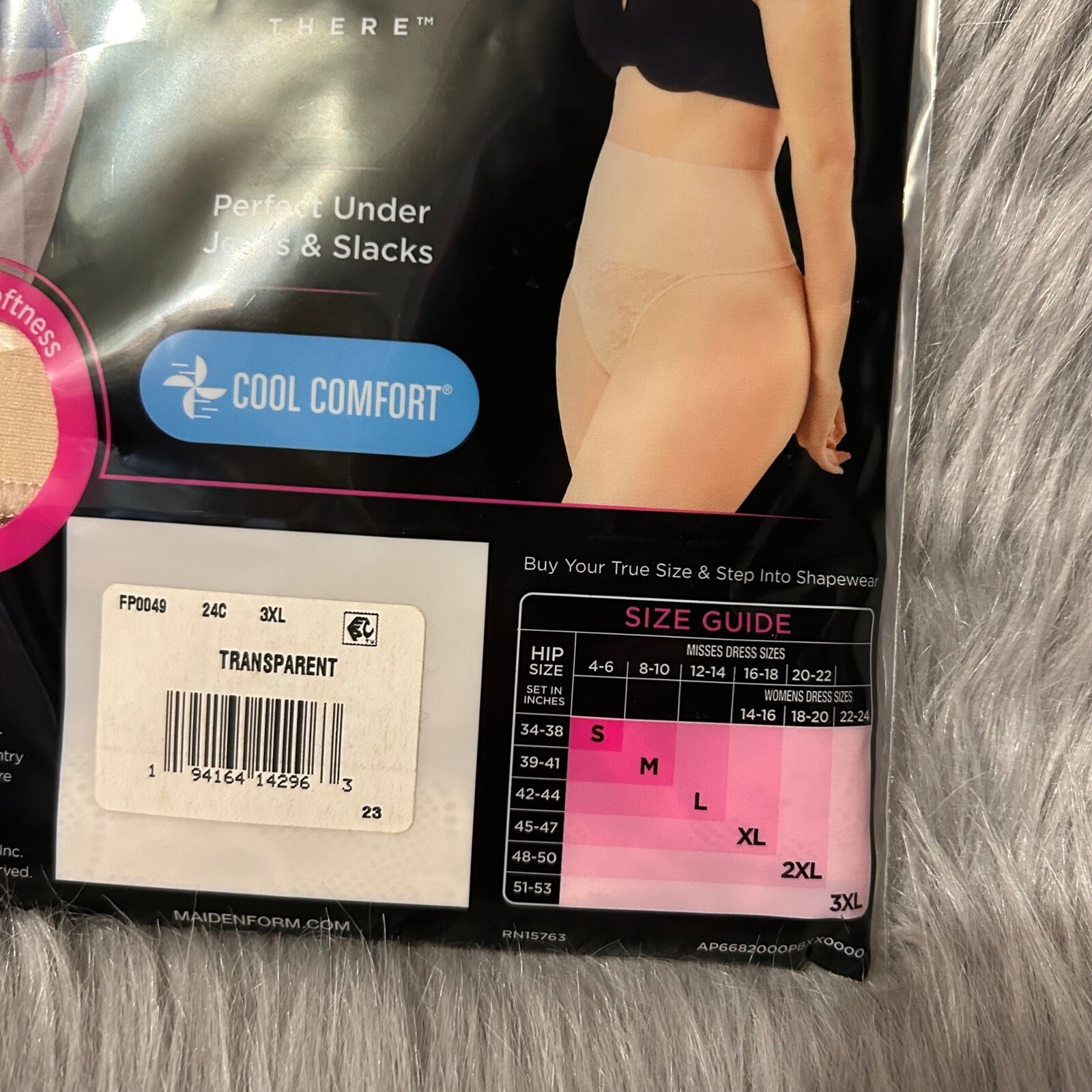 Maidenform Flexees Thong Womens Size 3XL Beige Shapewear Underwear Panty