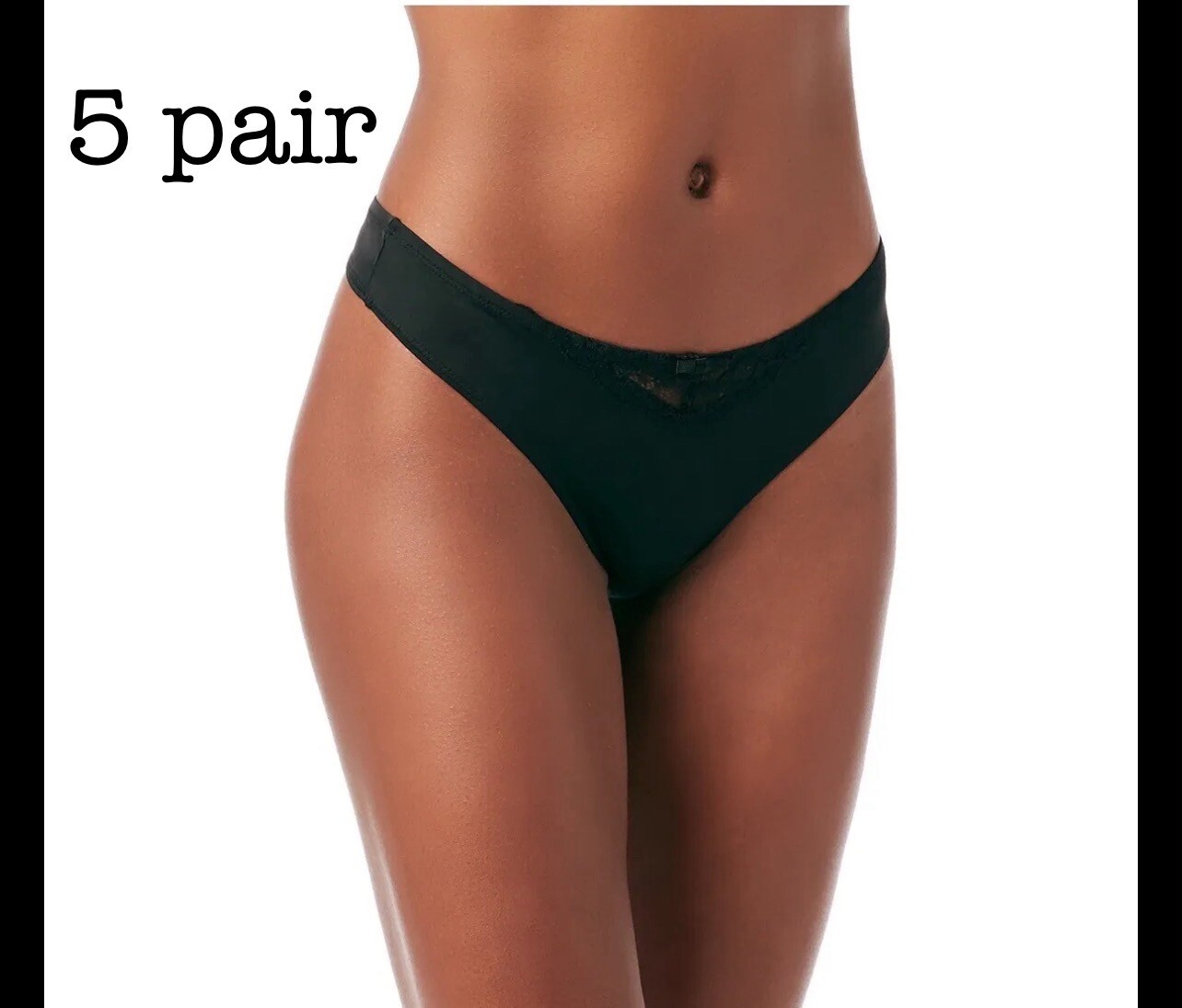 5 Pair ~ Secret Treasures Women’s No Show Thong Panties XL (16-18) New With Tag