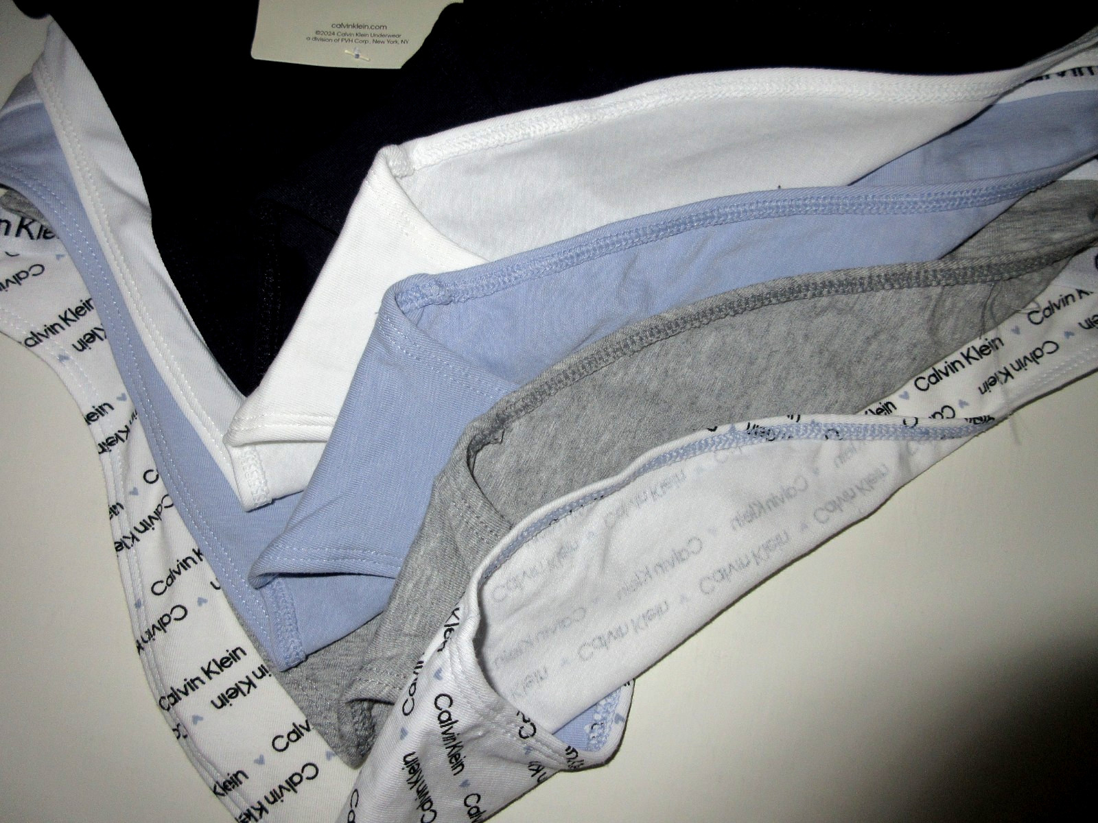 Calvin Klein 5-Pairs BIKINI Carousel Cotton Stretch logo QP2135R womens ~ L