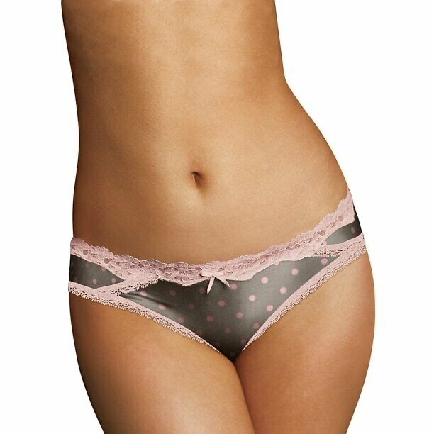 Maidenform PANTIES 3 pairs CHEEKIES Polka Dot Print Bikini Underwear Size 6