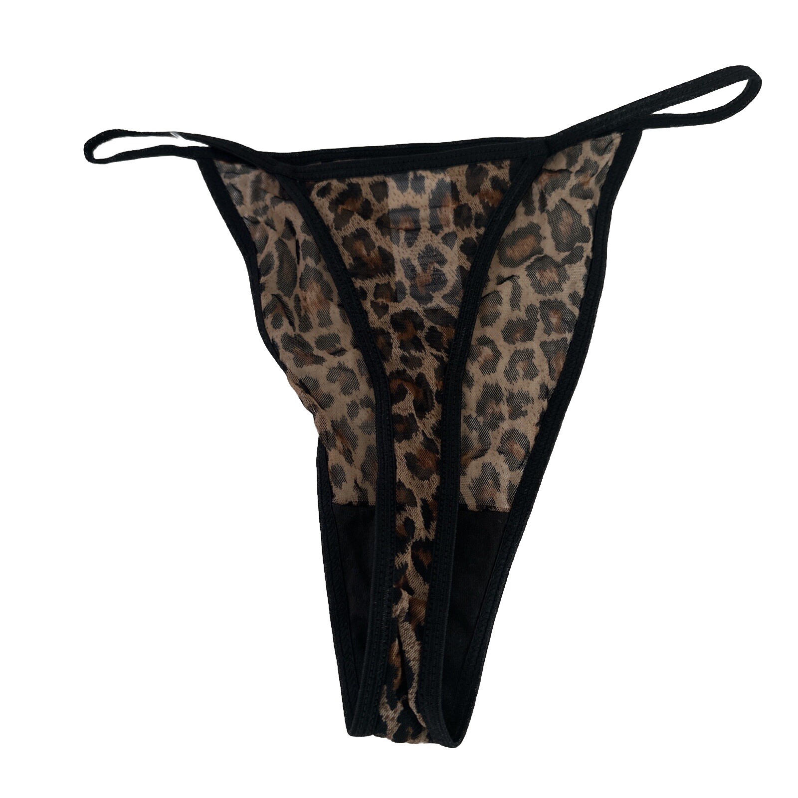 Arizona Jeans Co Leopard Print Mesh Thong Panty Small NWT