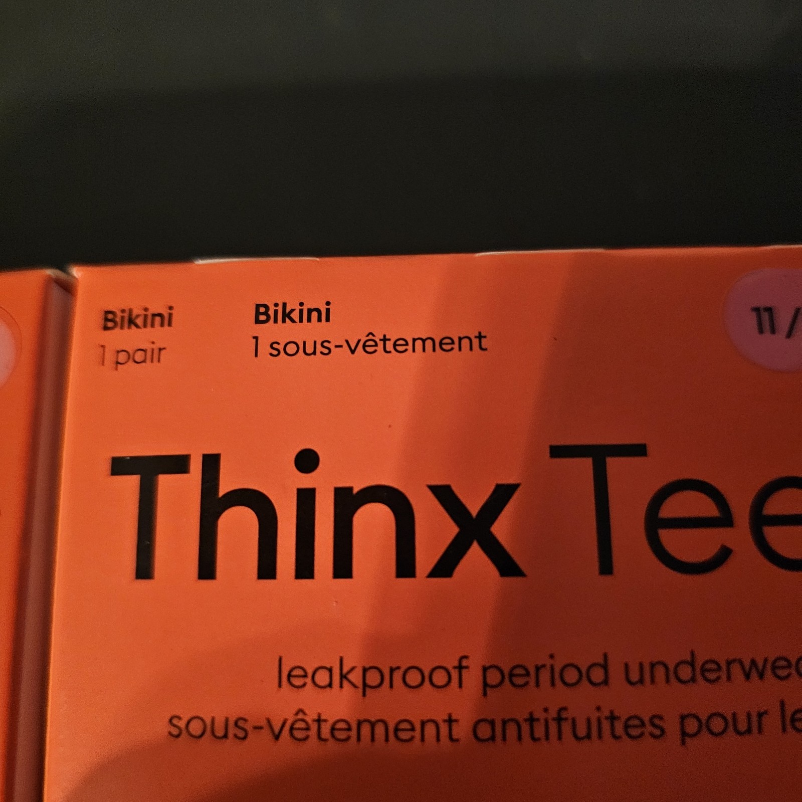 Thinx Teens Bikini Leakproof Women’s Period Underwear Black Med 11-12 Lot Of 2