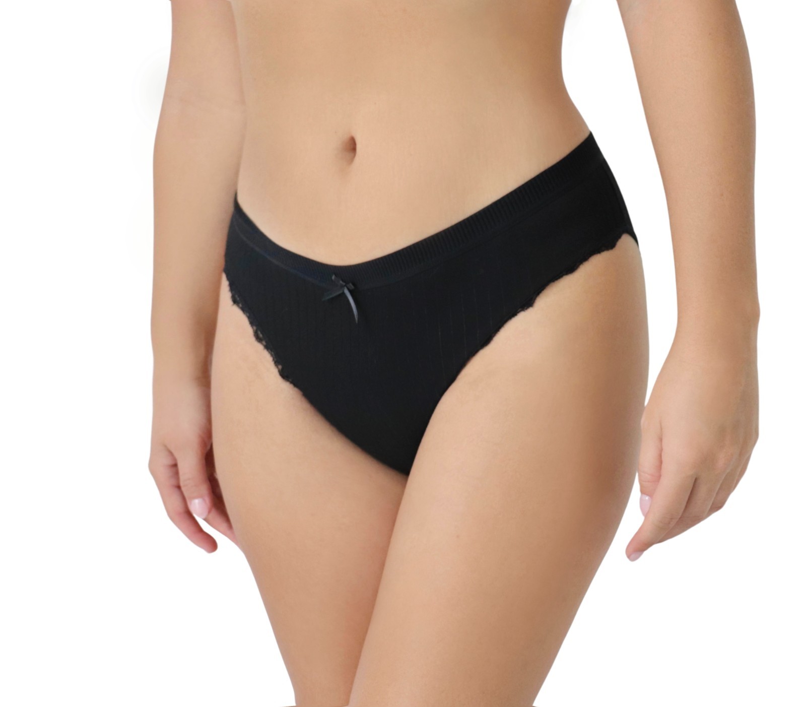Nabtos Cotton Bikini Panties Women Underwear Lace Trim Low Rise Pack 6 Small