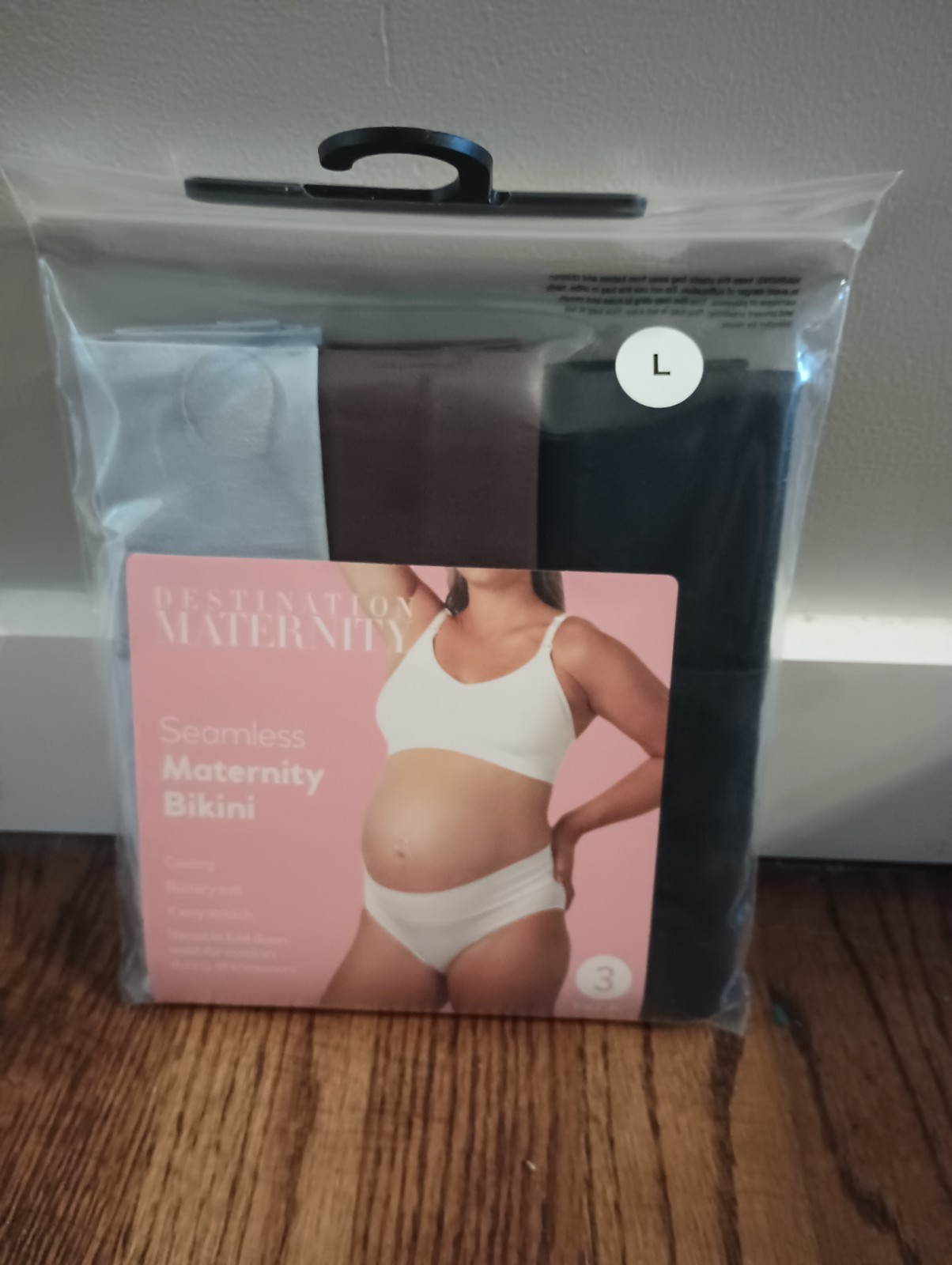 NEW Destination Maternity Seamless Foldover Bikini Underwear 3 pk L Large 12 14