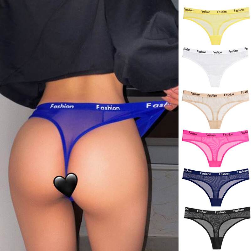 6pcs Lot Womens Sexy Panties Thong G string High Cut Sheer Ladies Underwear