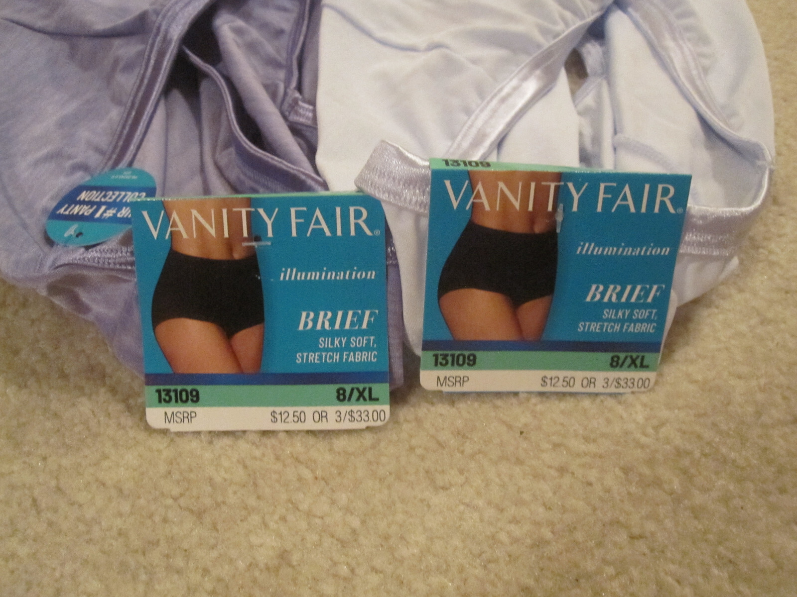 Vanity Fair ladies panties brief illumination 8 XL style 13109 2 pair