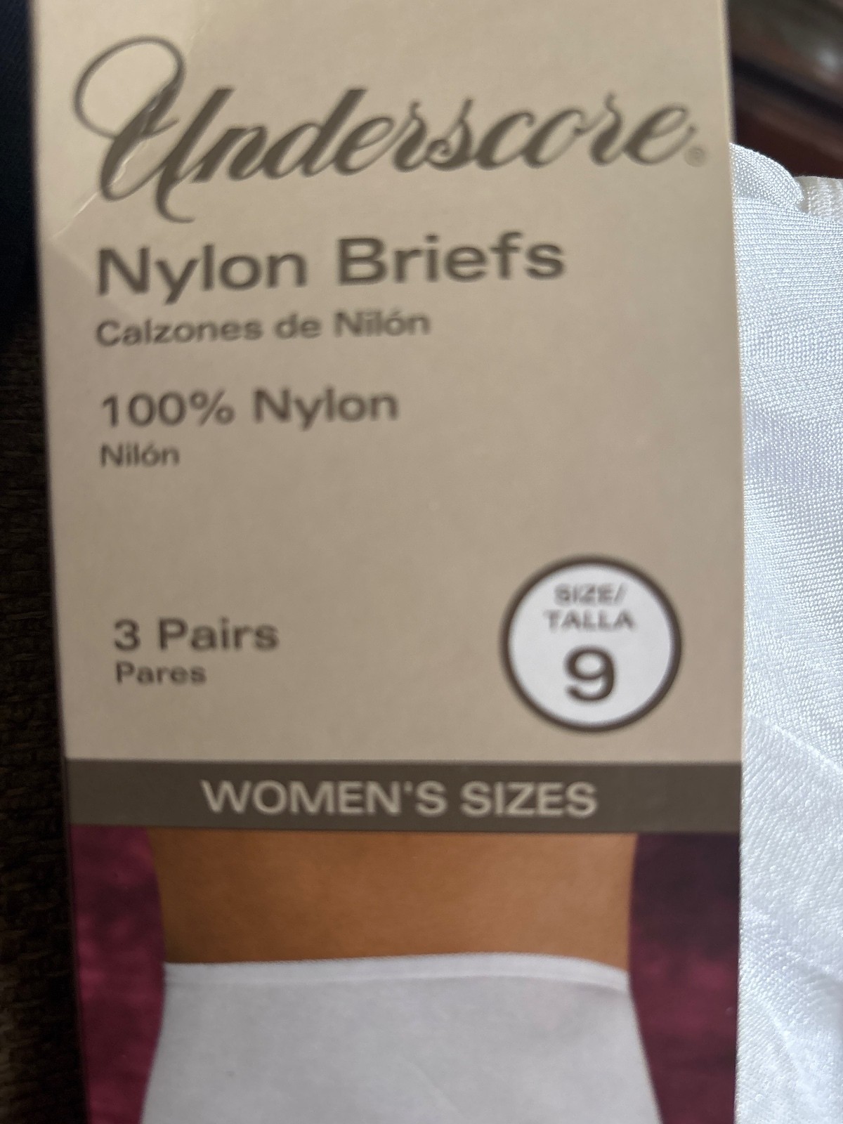 2 Underscore Nylon Briefs Panties Granny Panties VTG