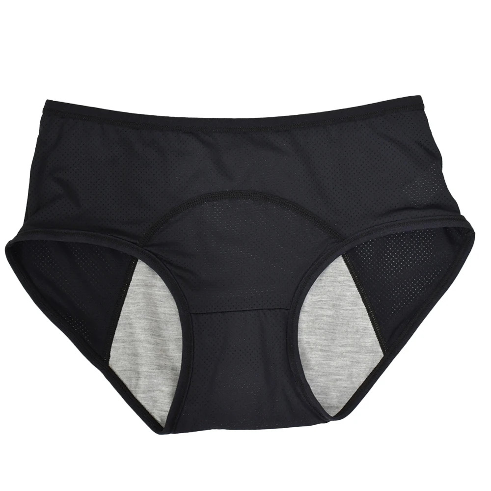 1pc Women’s Leak Proof Menstrual Panties – Mid Waist Ice Silk Plus Size