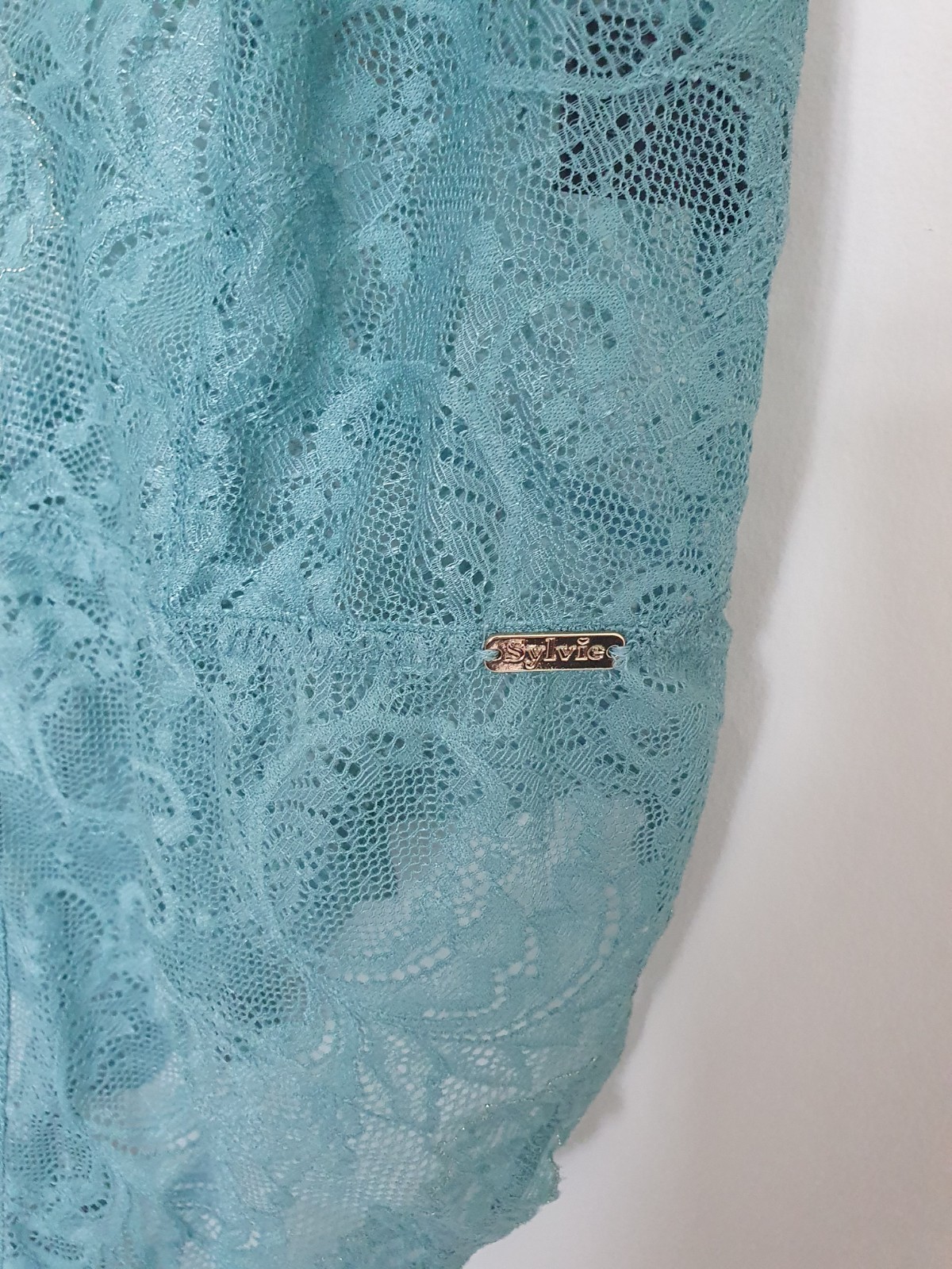 Sylvie Soft Illusion Bodysuit Size UK 10 EU 38 Lace Lingerie Turquoise