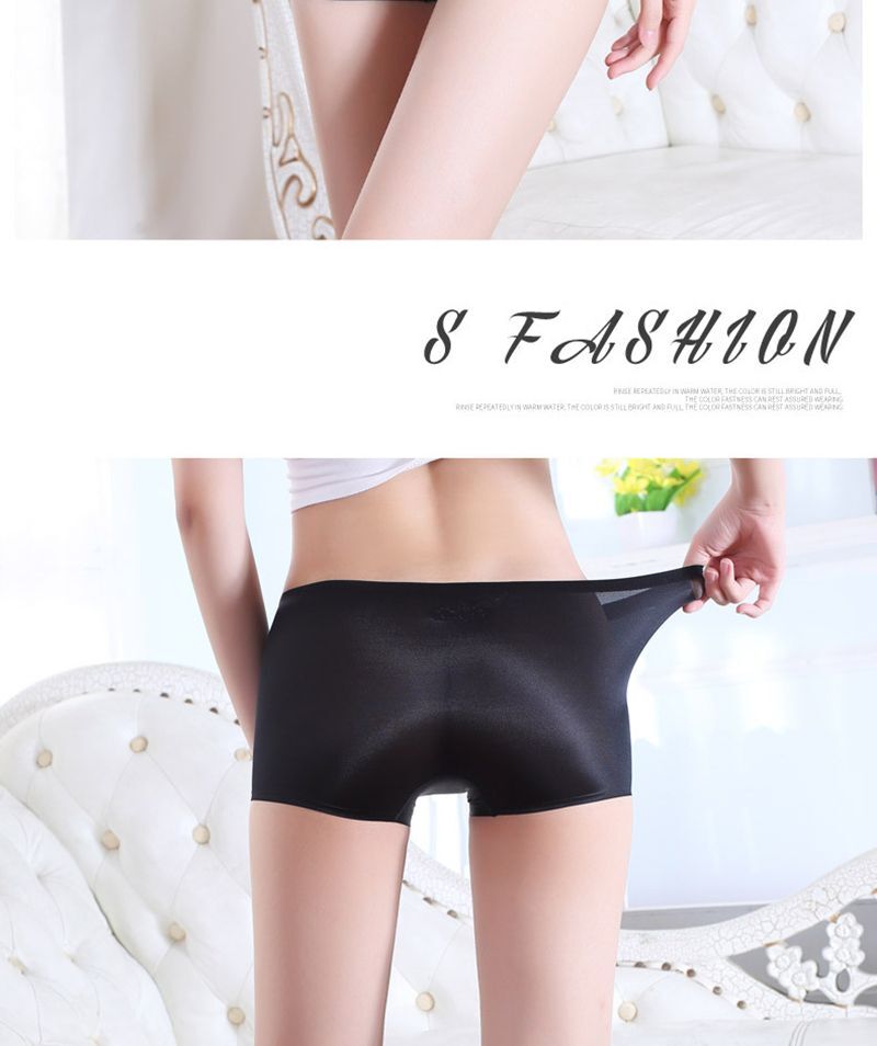 Safety Short Panties – Ice Silk Underpant Seamless Anti-glare Ladies Boxer Pants