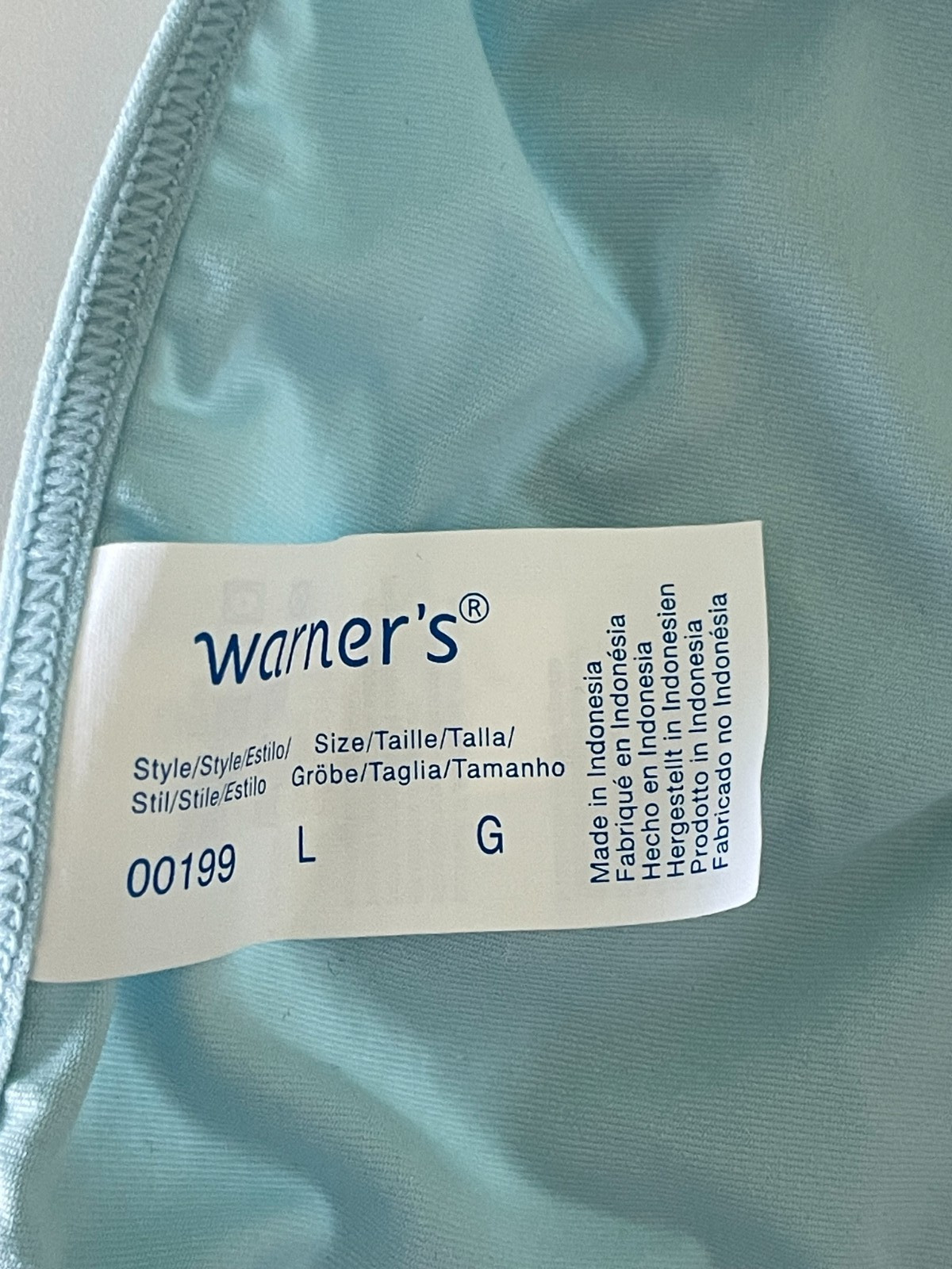 Warner’s Be Flirty Blue W/ Lace String Bikini Panties – L – NWT