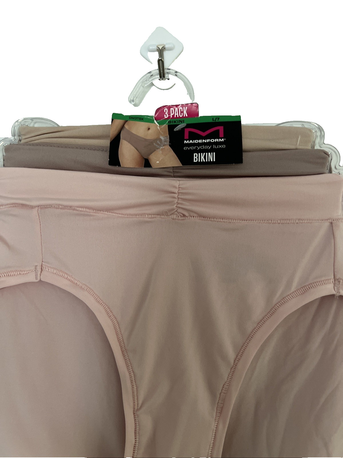 NEW 3 Pack Maidenform Everyday Luxe Bikini Panties L/7 Multi-Color DM3TBK