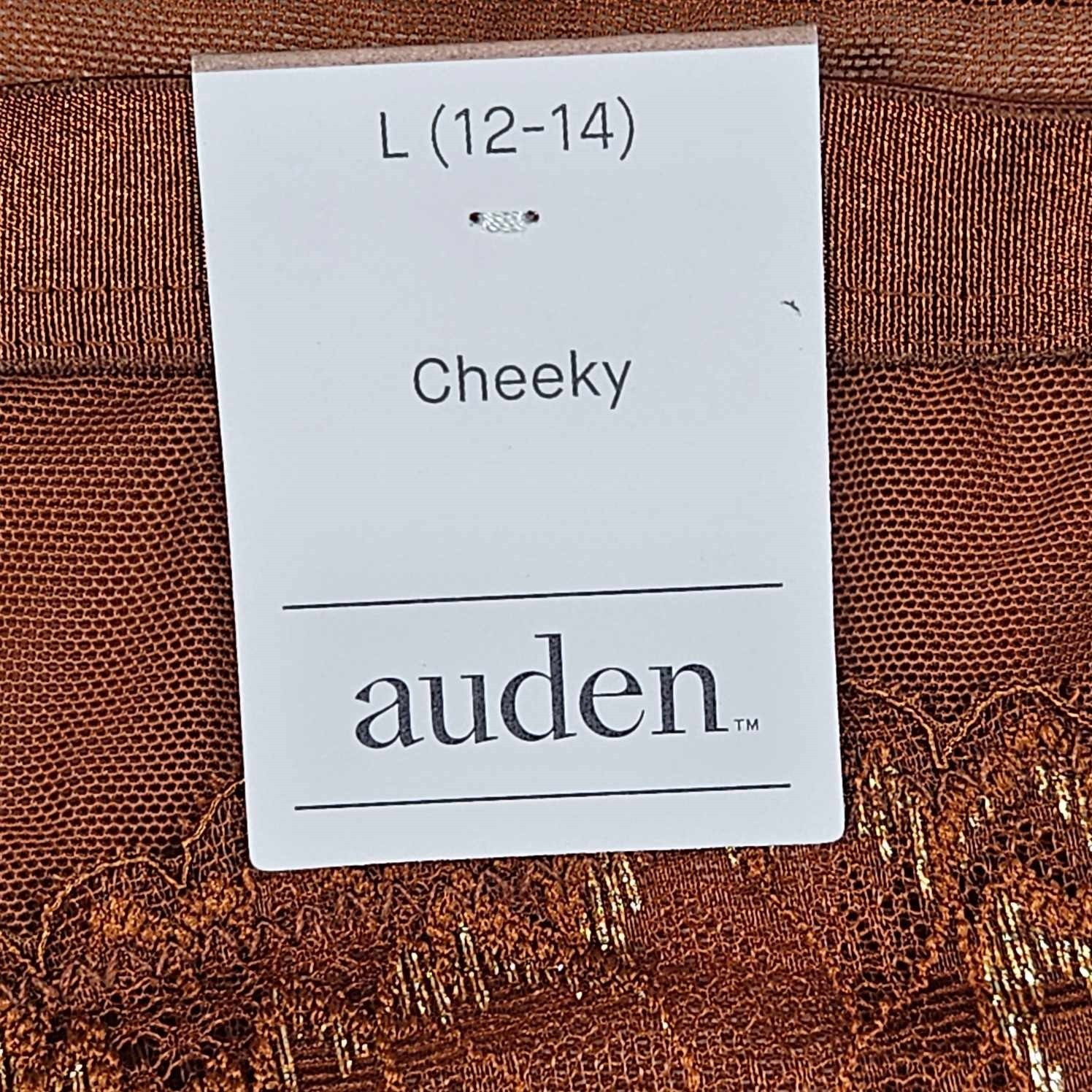 Auden 4pk Lace and Mesh Cheeky Underwear Womens Large Stretch Brown