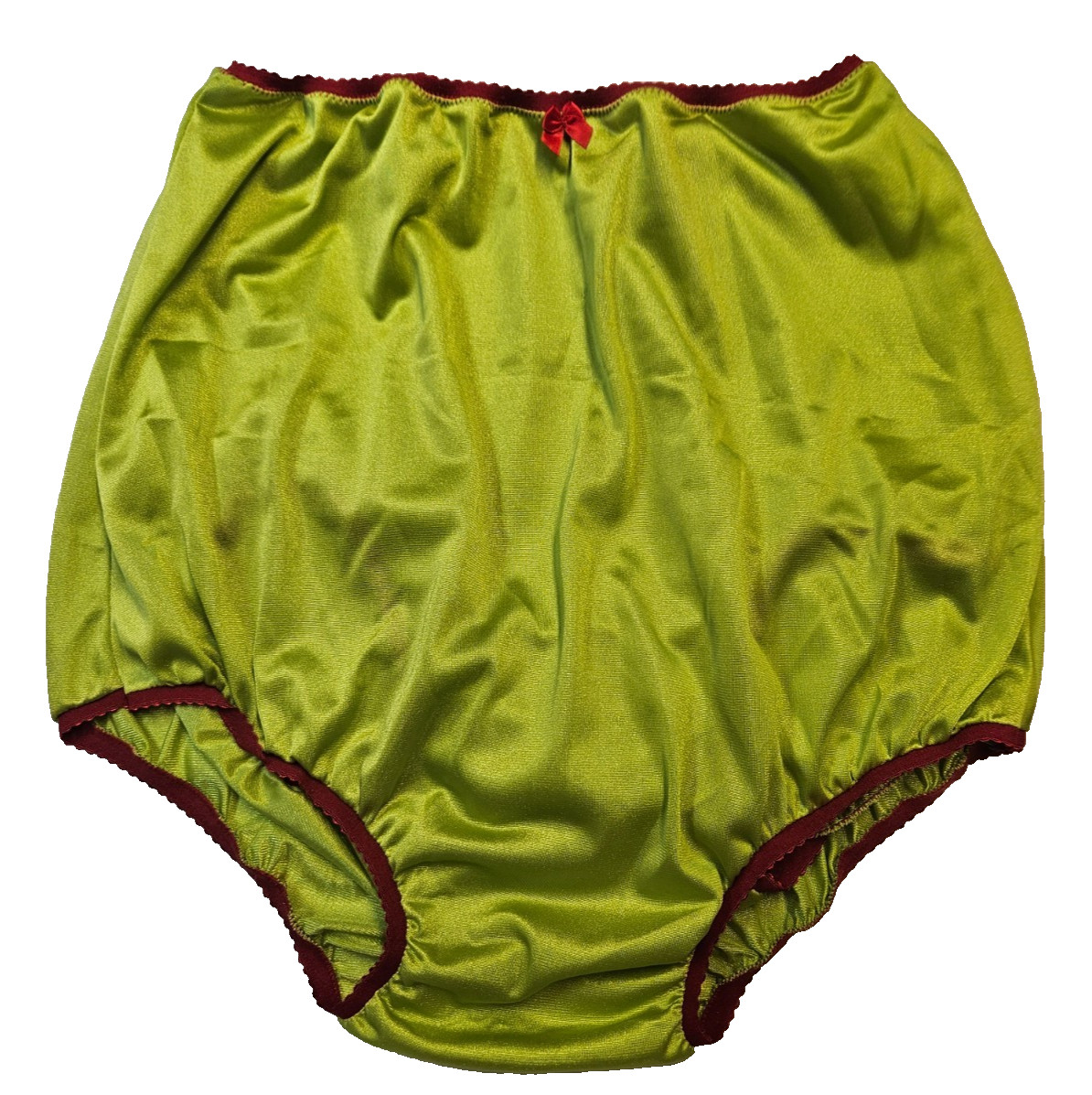 GREEN & RED Nylon Tricot NO LACE Bubble Bloomer & PANTY 2 LAYER 27-42 **