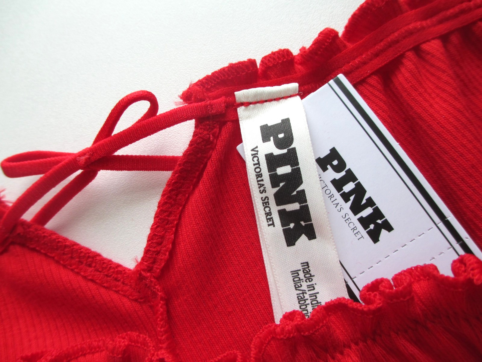 VICTORIA’S SECRET PINK Cotton Cheeky Panty S M L XL Red NWT Ruffle VS Tie Bow