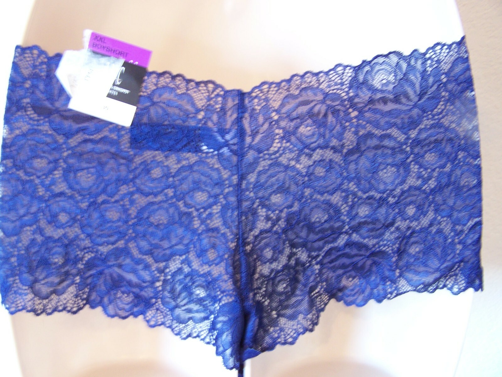SET OF 2 PAIR – INC All lace Boyshorts one pair blue, one taupe Size XXL