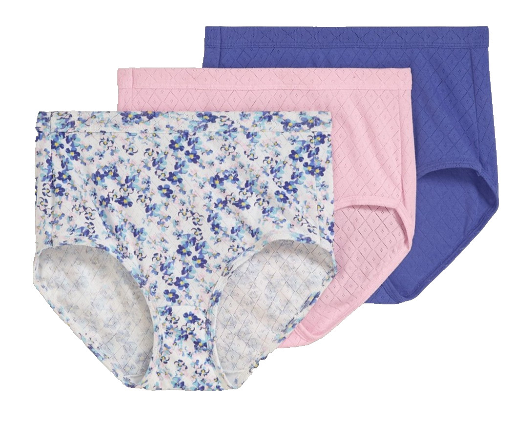 Jockey 3-Pack Elance Brief Breathe 100% Cotton 1542 Future Dusk 9/XXL NIP