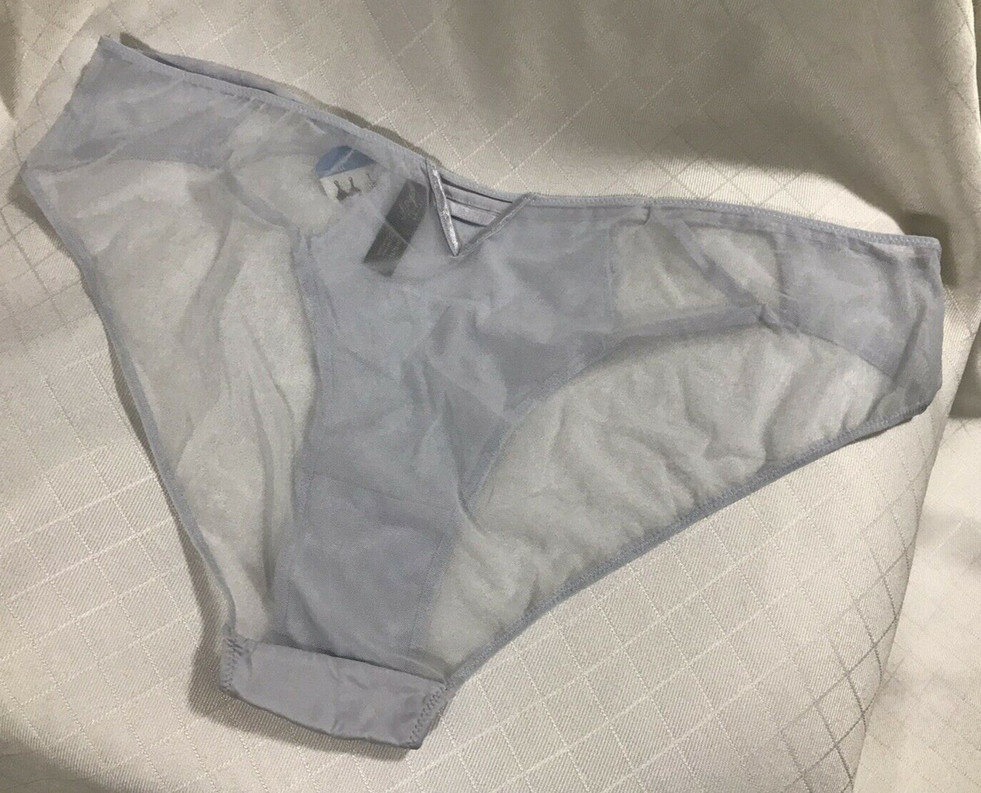 Womens Size XXL/9 Panties Bikini Cheeky Ice Blue Sheer Rear Lace Panel 1) panty