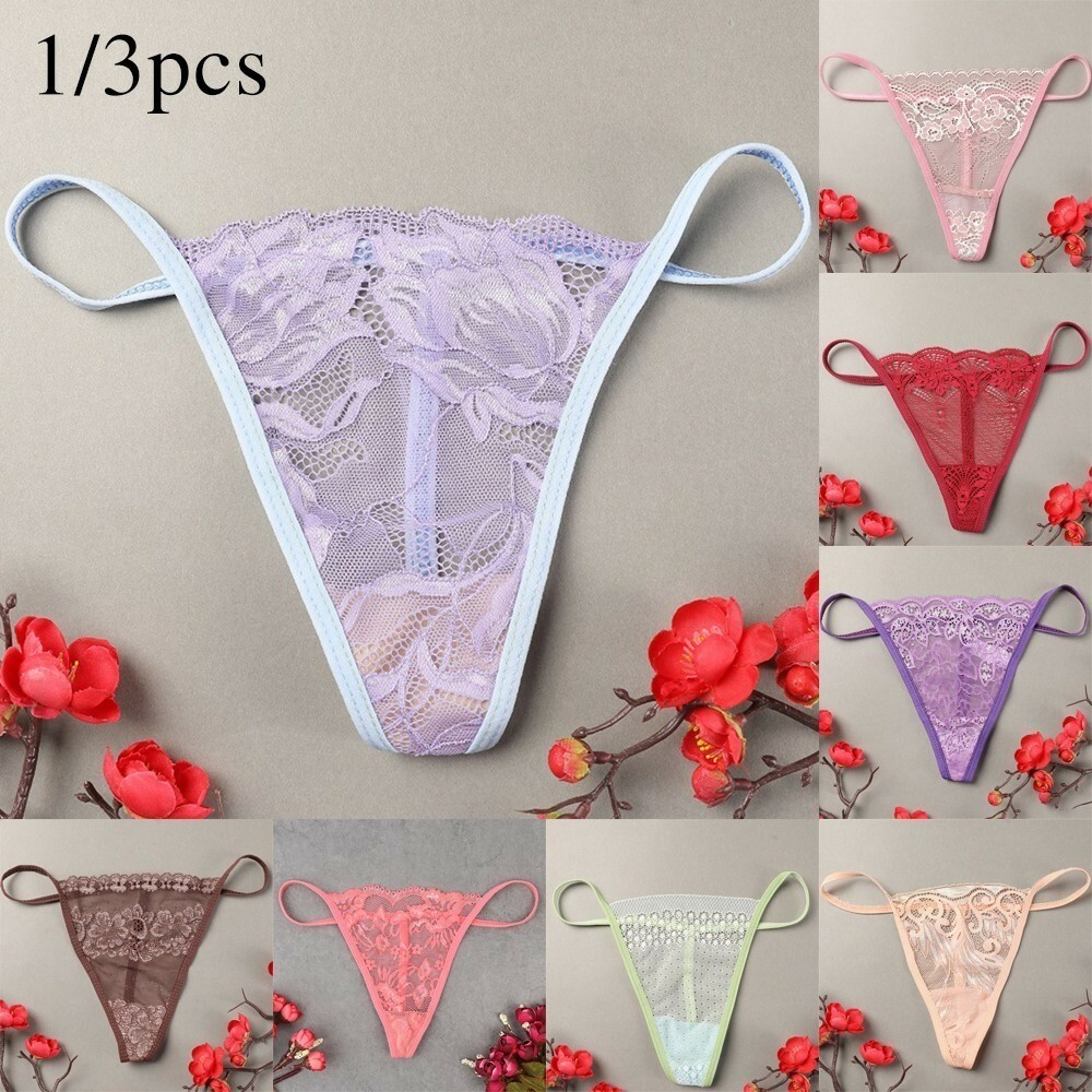 155-172cm Briefs Panties Underwear Lace Nylon Thong/String Waist 56-74cm