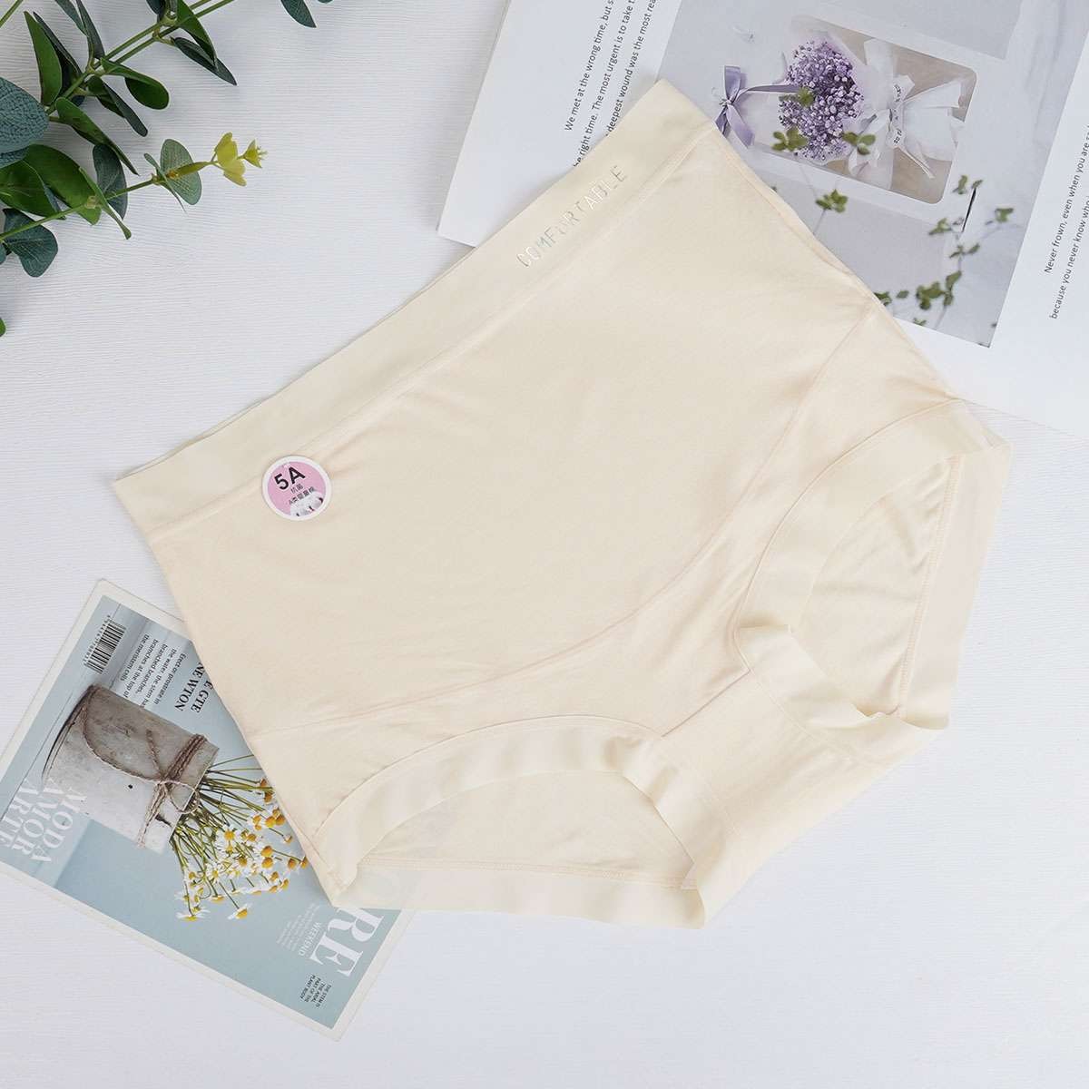 1-4Pcs Women Underwear High Waist Briefs Panties Stretch Maternity Comfy Fiber