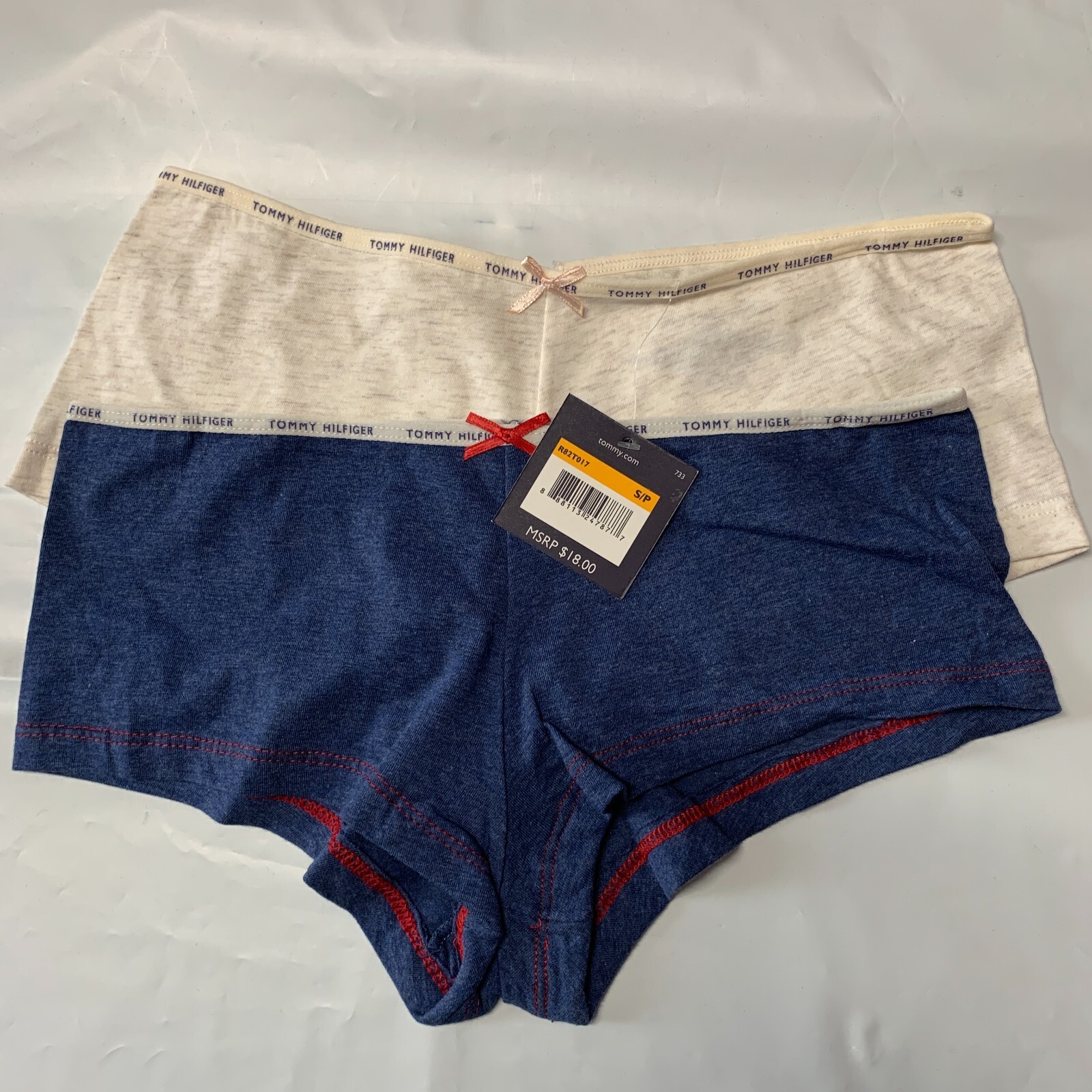 NWT TOMMY HILFIGER 2 PACK Boyshort Shortie Cotton Blend Logo Band Panty