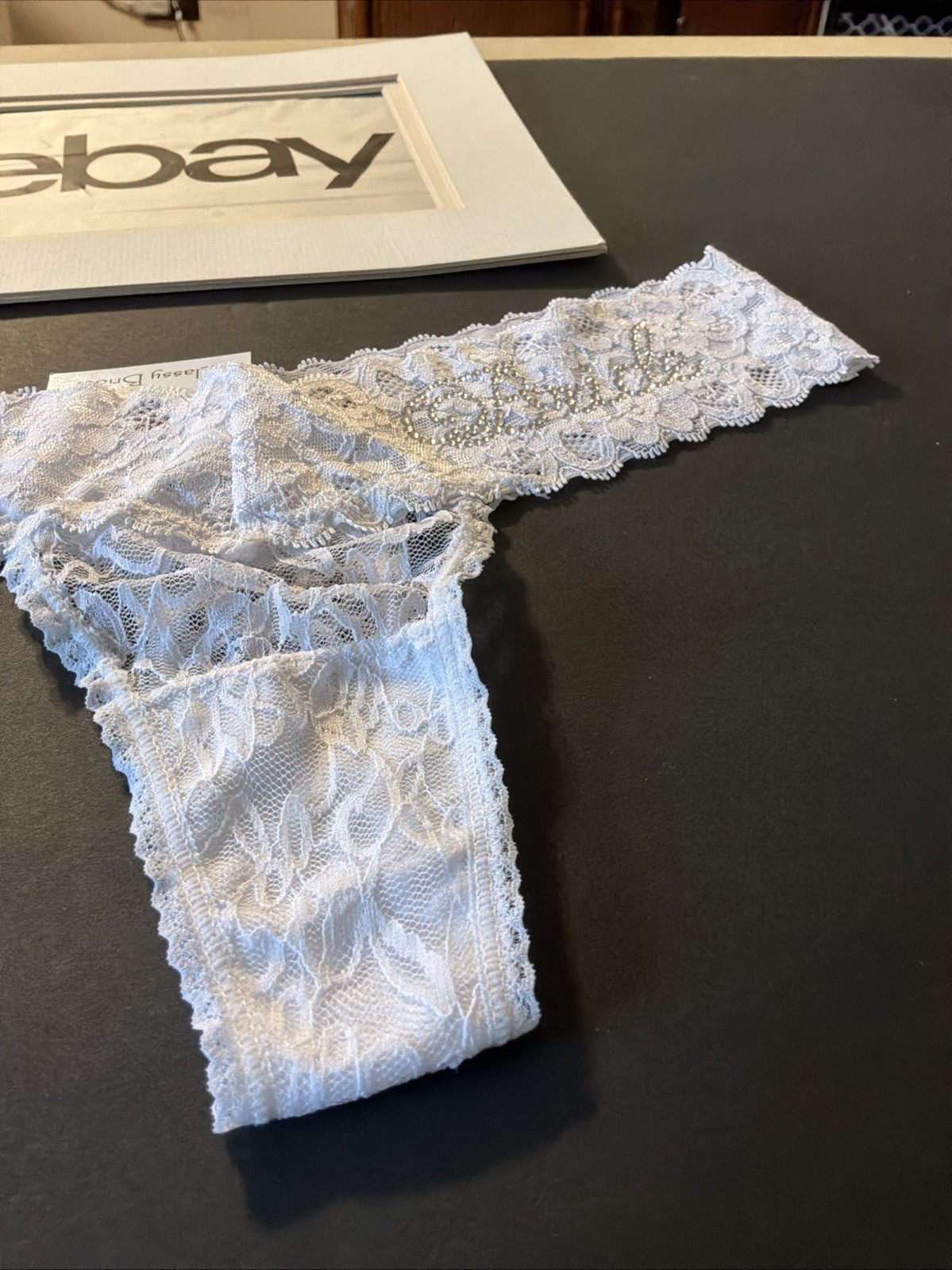 Rhinestone White Lace BRIDE Panty CLASSY BRIDE Lingerie ONE SIZE NWT Retail $24