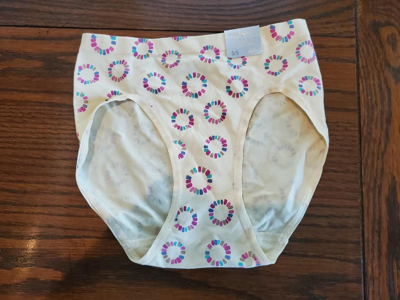 NWT MODERN MOVEMENT MICROFIBER NYLON/SPDX HI-CUT PANTIES Y72UN101 fireworks S /5