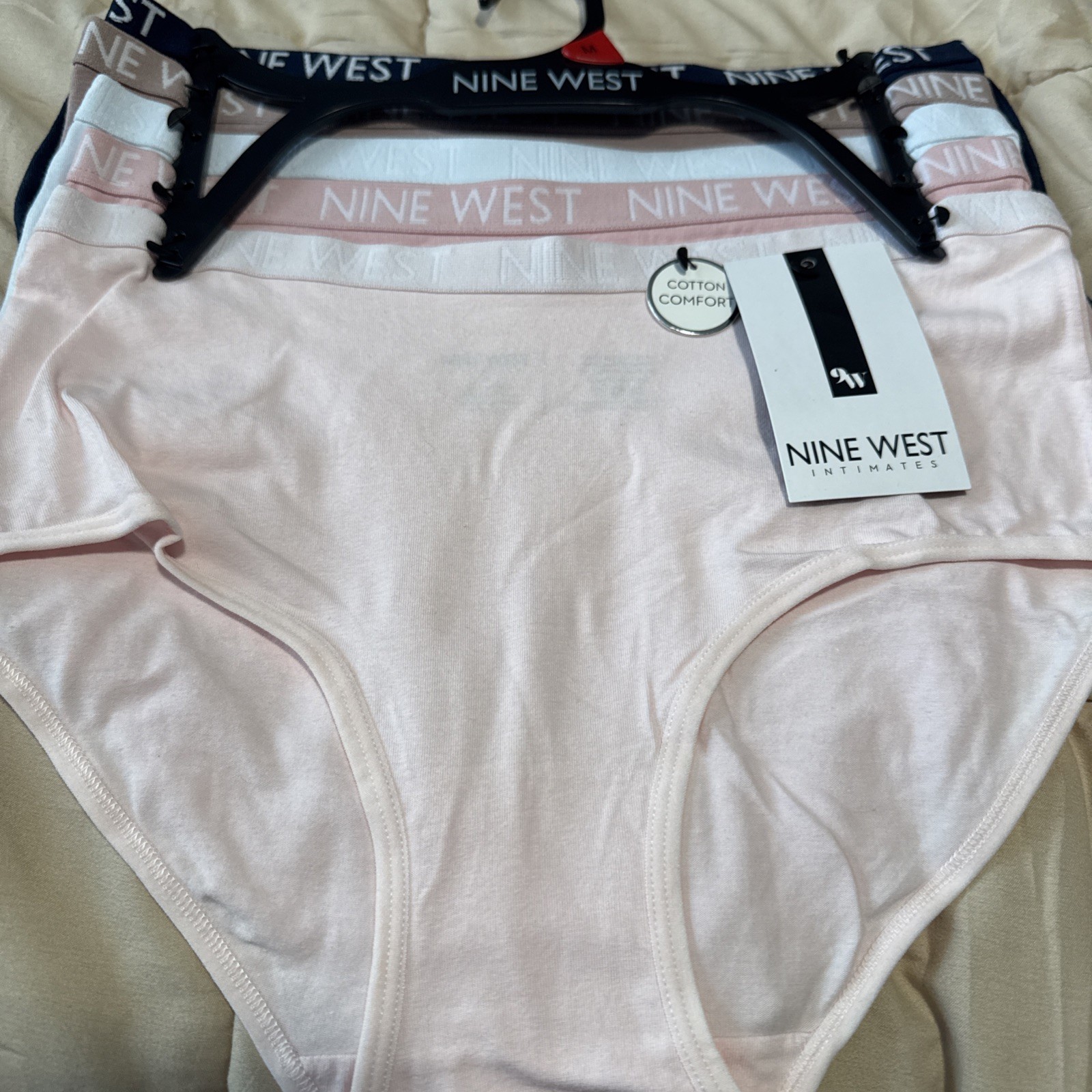 NINE WEST INTIMATES 5 PAIR SUPER SOFT BRIEF PANTIES UNDERWEAR MEDIUM COTTON