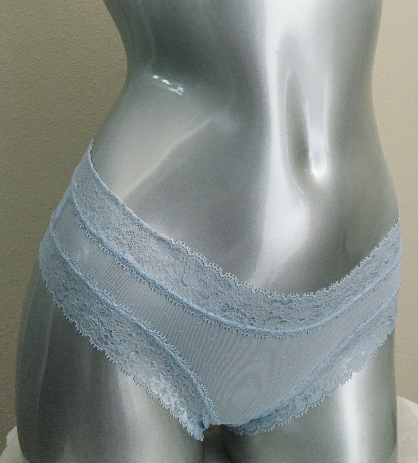 Victorias Secret The Lacie Floral Frenzy Cheeky Panty Light Blue M Nwt
