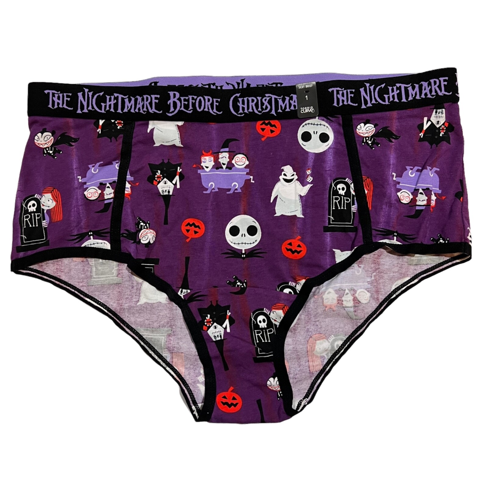NWT TORRID Nightmare Before Christmas Sexy Brief Pantie Sz 1X-2X-3X-4X Purple
