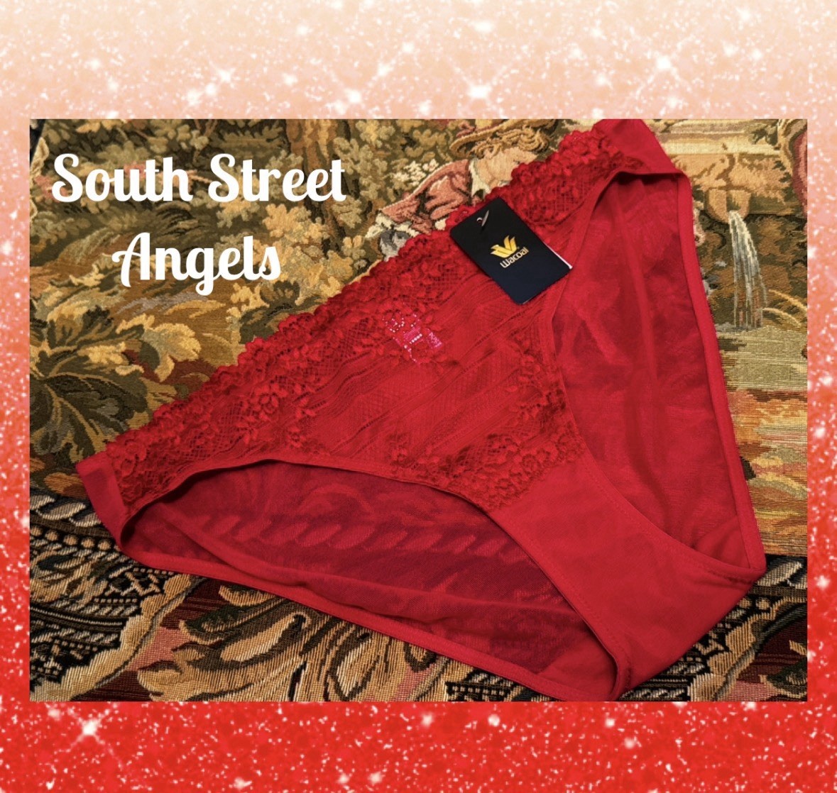 WACOAL 64391 EQUESTRIAN RED Embrace Lace BIKINI Panties XL