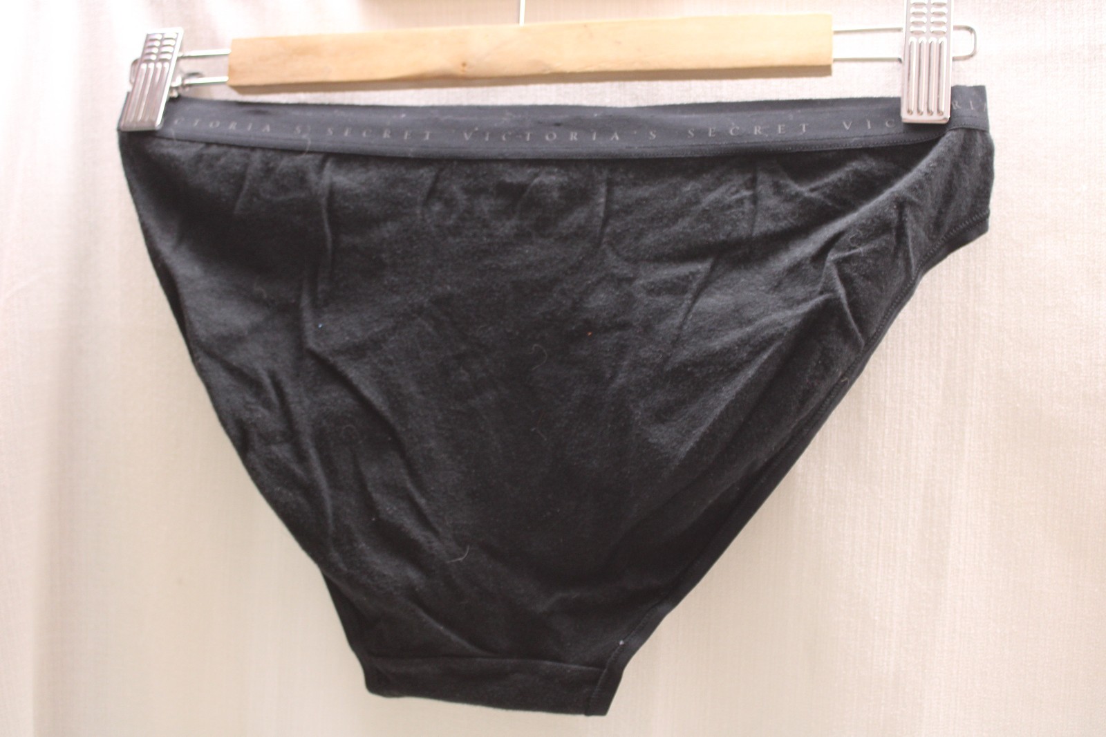 Victoria’s Secret hi-cut brief panties black cotton elastane L