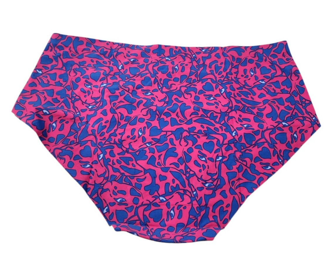 Cheek Boss Panty Womens XL Boyshort Underwear Panties Jaguar Big Cat Pink Blue
