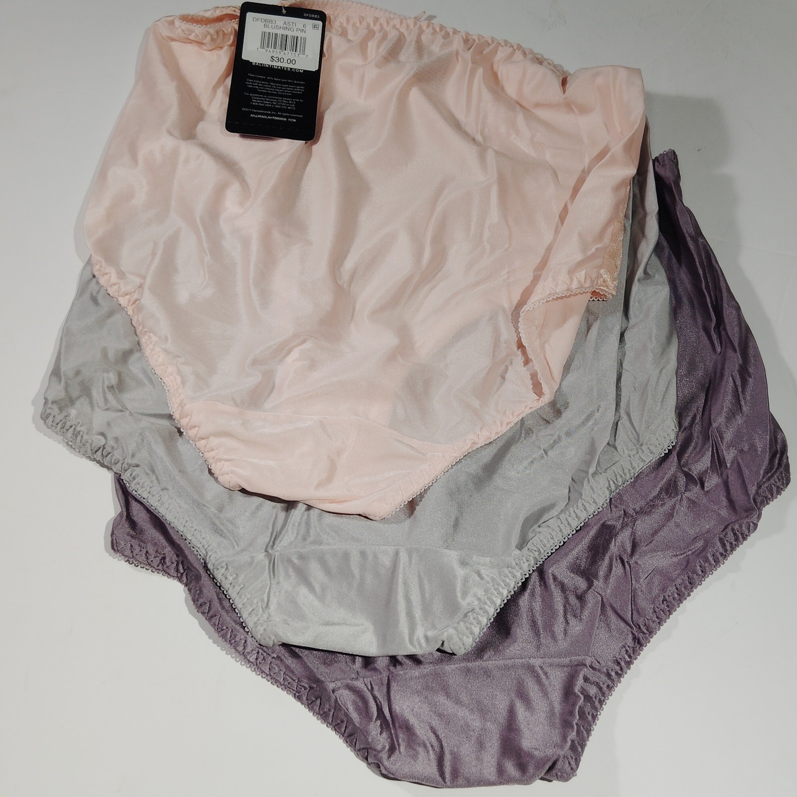 Bali Double Support Brief Panty Set – 3 Pack – Size M/6 – Multi-Colors