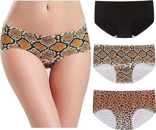 PLUMS Underwear Co. Women’s 3 Pack Laser-Cut Seamless Hipster Brief Panties