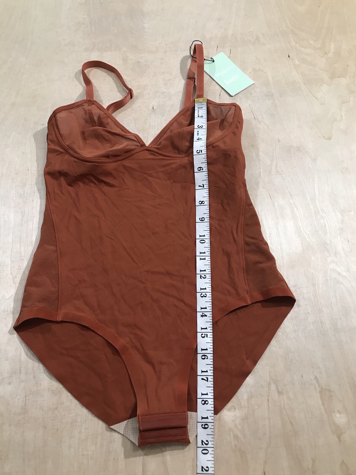 Knix Mesh Wireless BodySuit Size Small Ginger Cookie