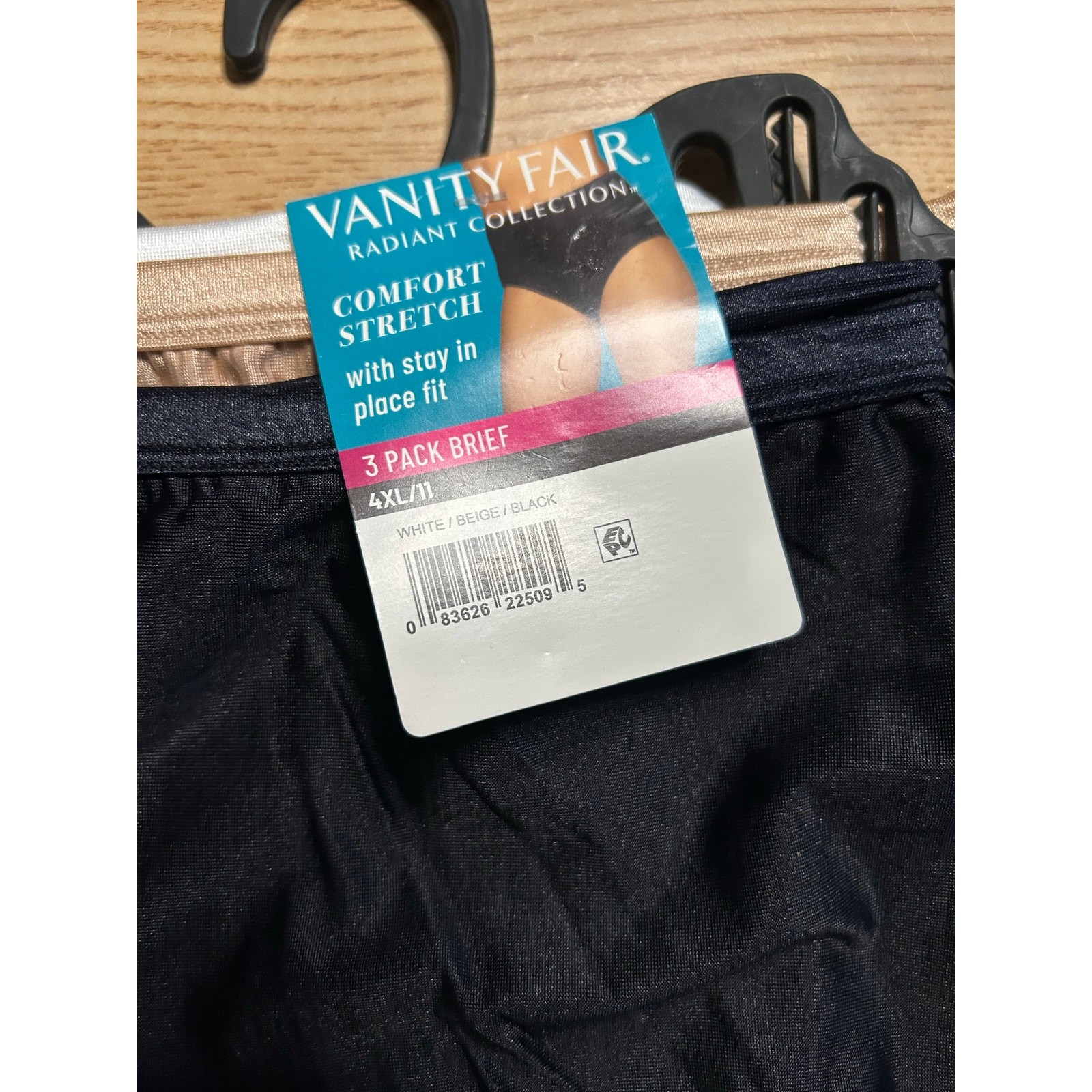 New Women’s Vanity Fair 3 Pack Brief panties White Beige Black size 4XL