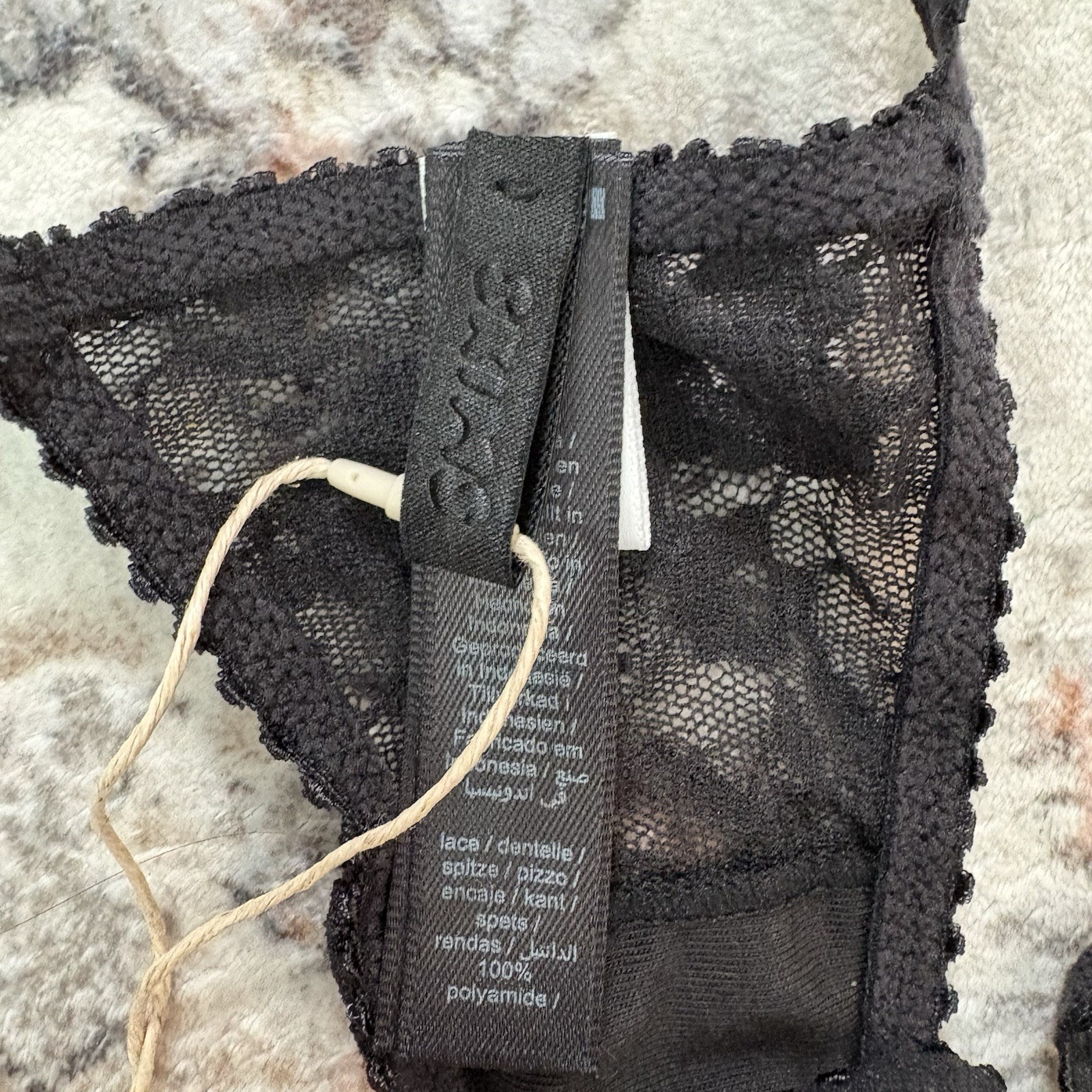 Skims STRETCH LACE SLIP AND THONG SET Black Size: XXS NWT