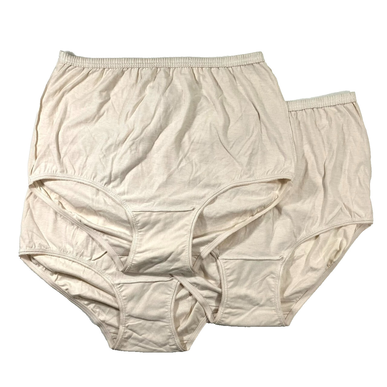 NWT 3-Pack Vanity Fair Womens 6/M Perfectly Yours Cotton Brief Panty 15320 Fawn