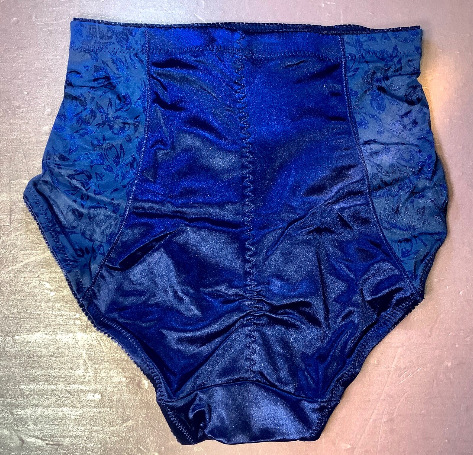 Women Panties,Briefs”Eva Cervantes”Size M. Blue Soft shiny Satin W/decoration