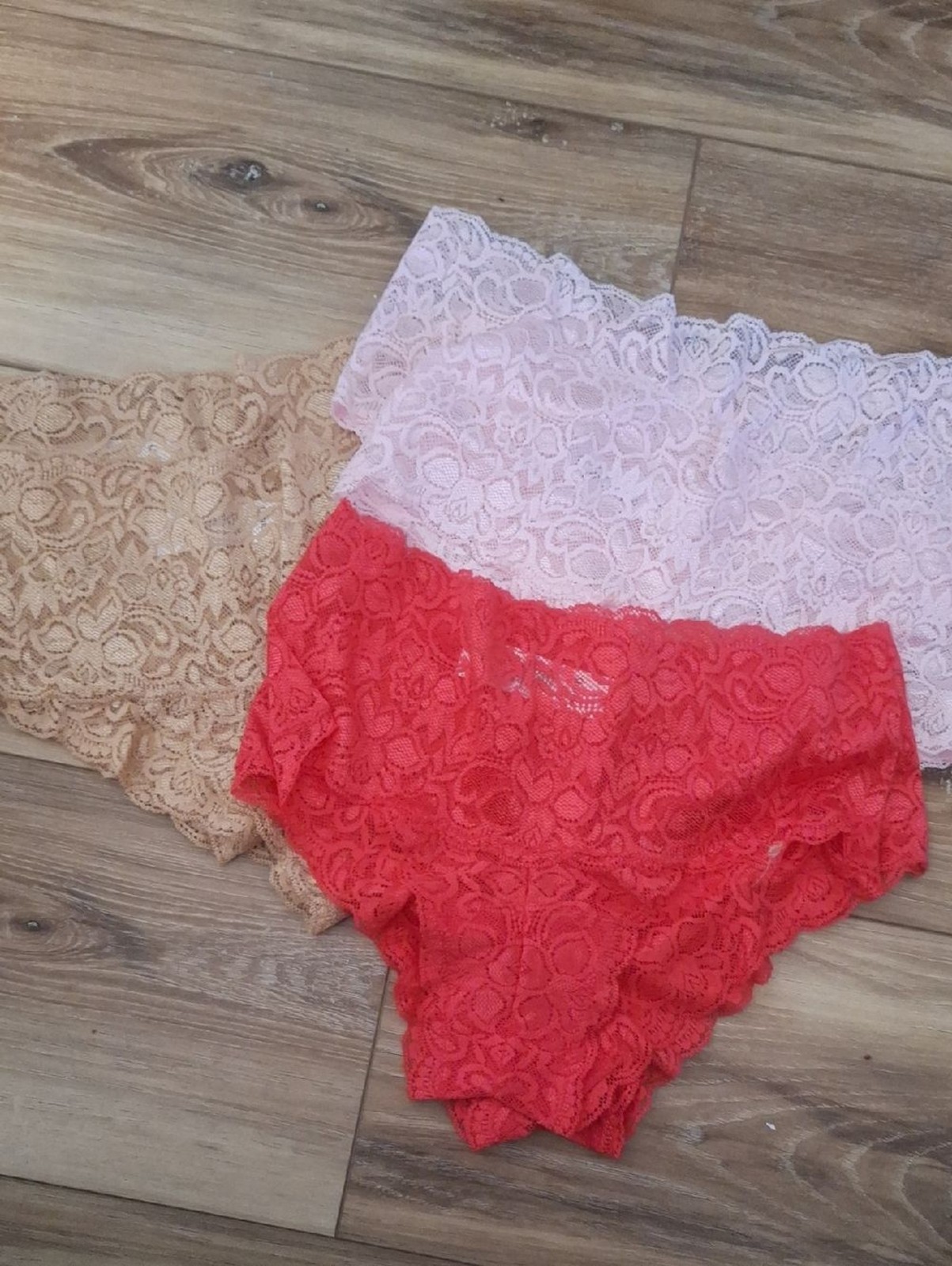 Quince Stretch Lace Cheeky Brief (6-pack) Clay/Pale Pink/Ruby S NEW