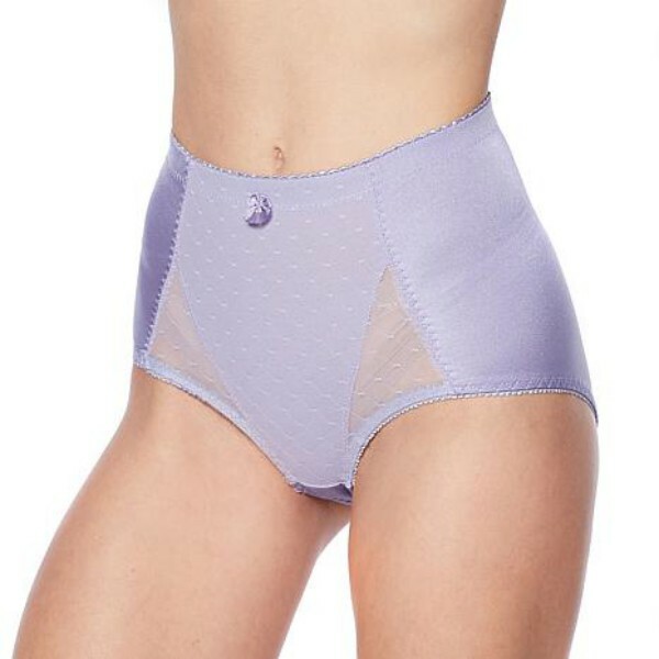 Rhonda Shear Amethyst Purple Pin-up Dot Retro Seamless Brief Panty New
