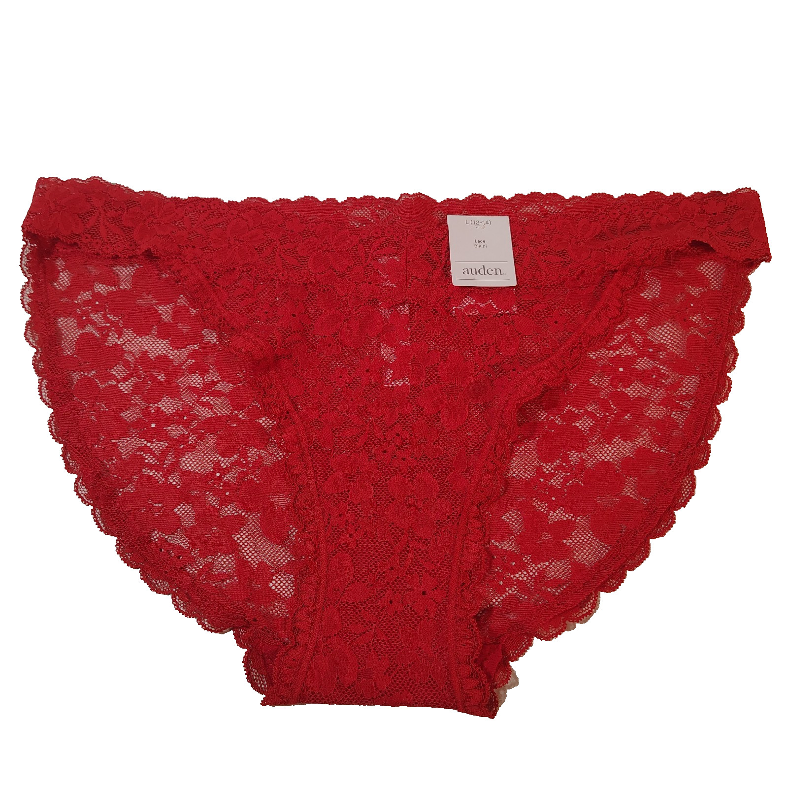 Auden Lace Bikini Panties Red Women’s Large 12-14