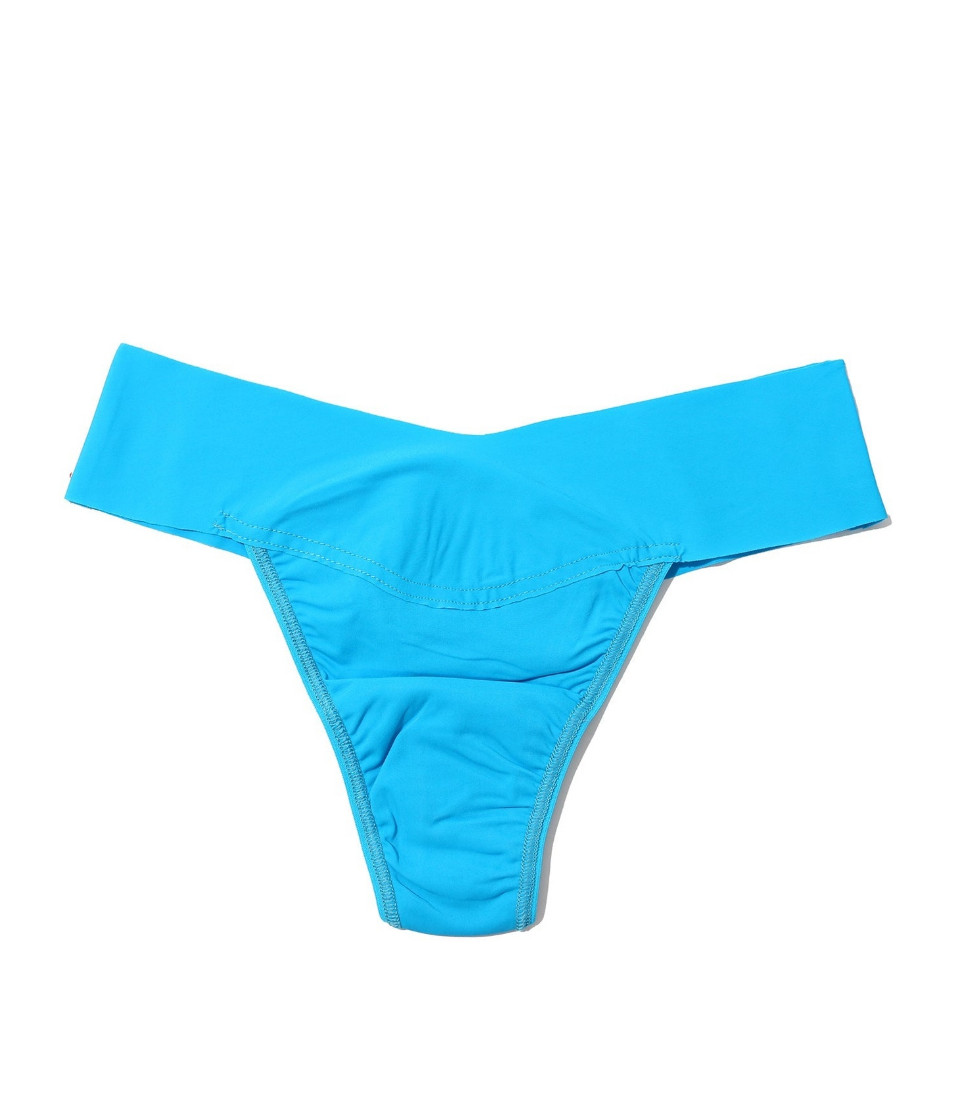Hanky Panky Women Breathesoft Natural Rise Thong Cerulean Blue Size L