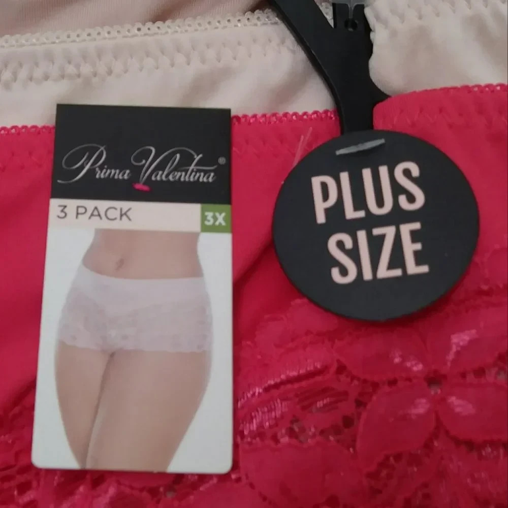 Prima Valentina Women’s 3 Pair Pack Lace Detailed Panties Plus Size 3X